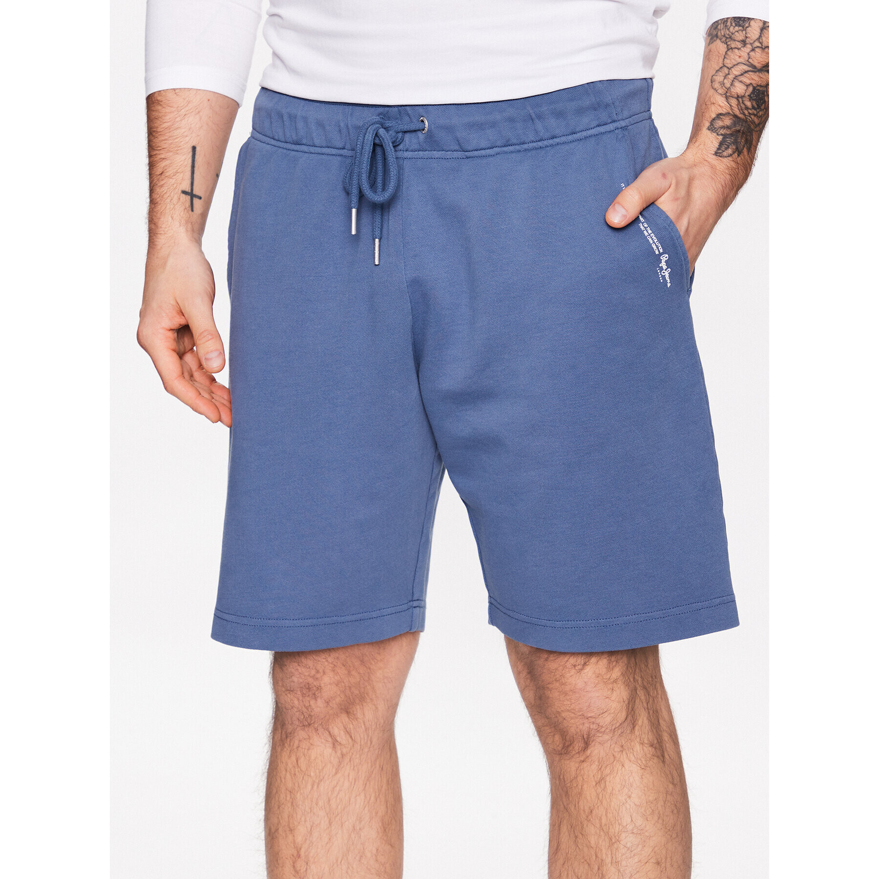 Pepe Jeans Šortky z materiálu David Short PM801011 Modrá Regular Fit - Pepit.cz