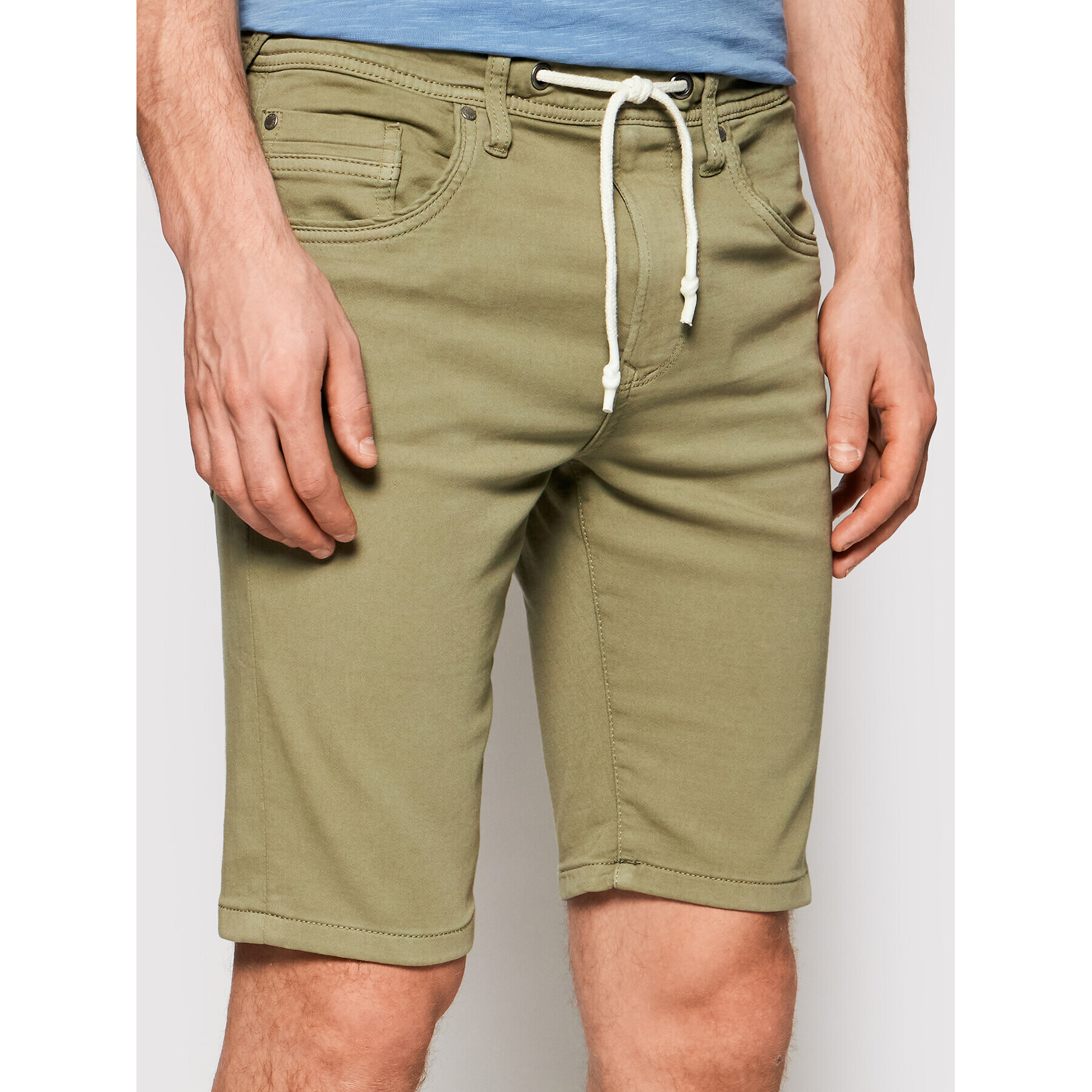 Pepe Jeans Šortky z materiálu Jagger PM800720 Zelená Regular Fit - Pepit.cz