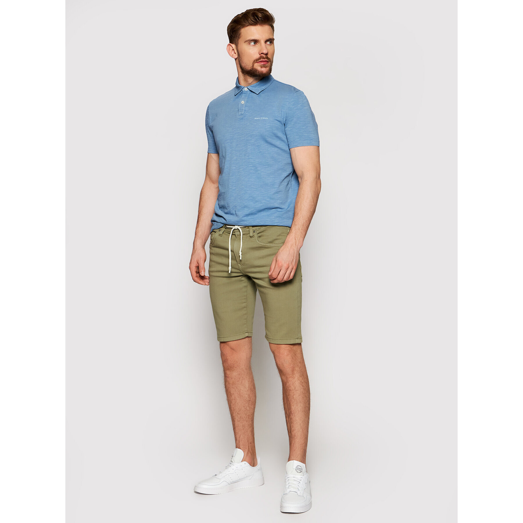 Pepe Jeans Šortky z materiálu Jagger PM800720 Zelená Regular Fit - Pepit.cz