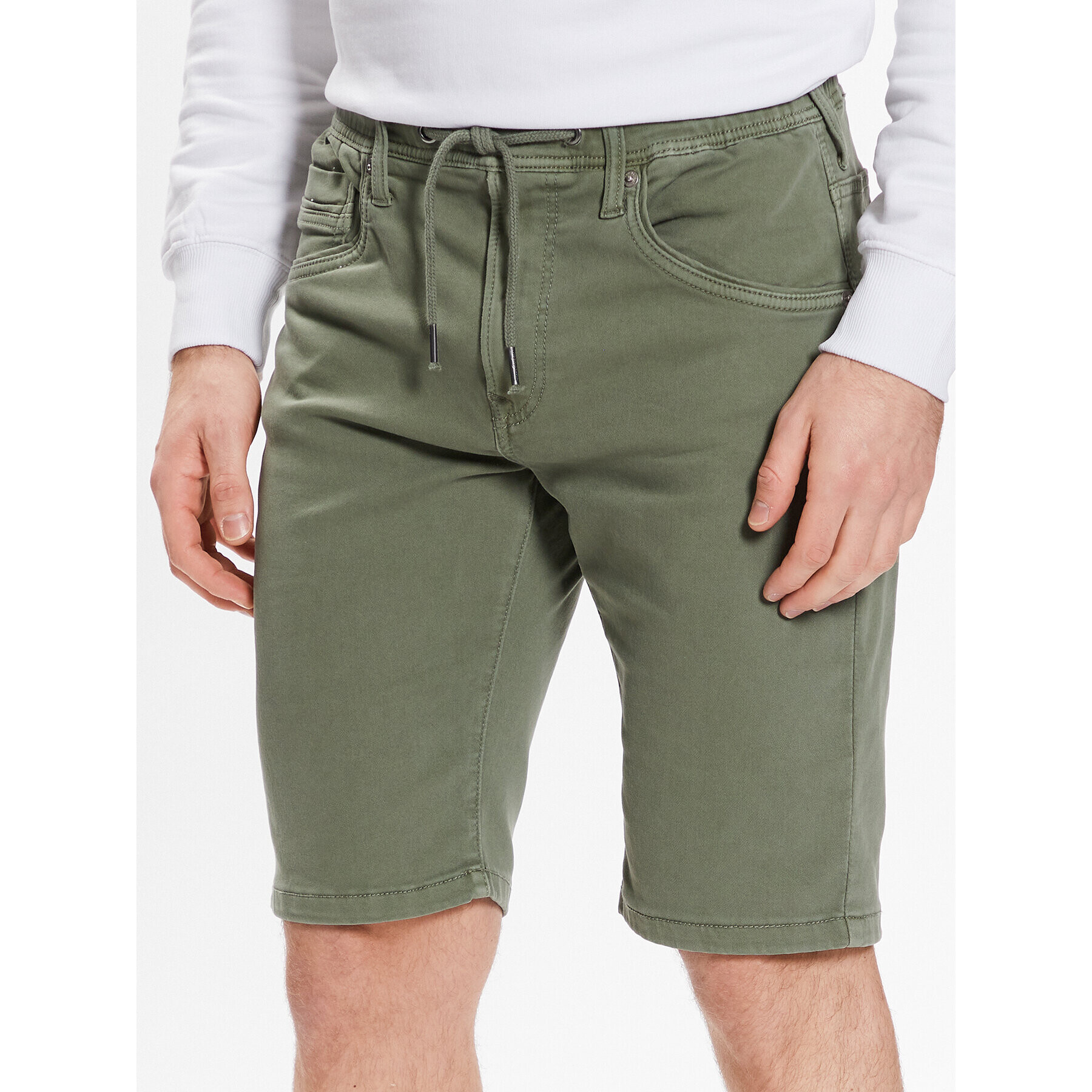 Pepe Jeans Šortky z materiálu Jagger Short PM800920 Zelená Slim Fit - Pepit.cz