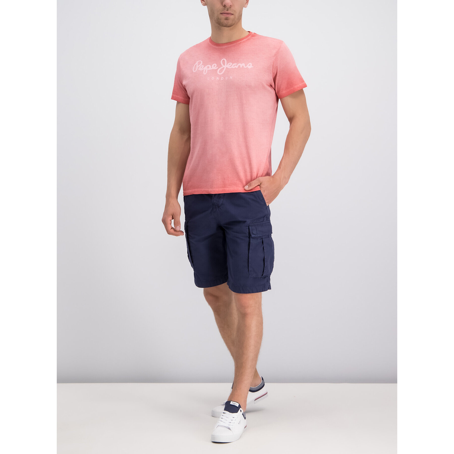 Pepe Jeans Šortky z materiálu PM800722 Tmavomodrá Regular Fit - Pepit.cz