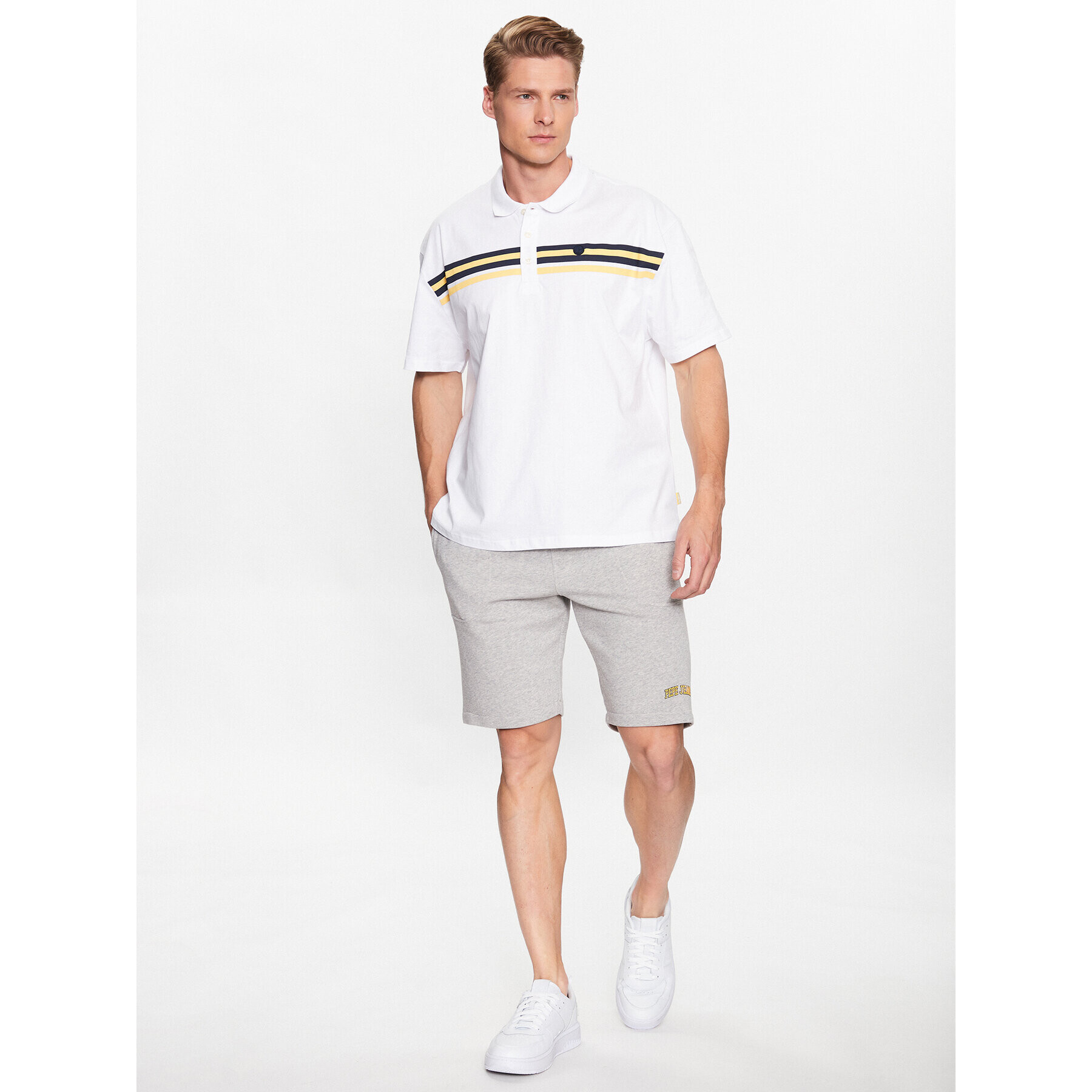 Pepe Jeans Sportovní kraťasy August Short PM801010 Šedá Regular Fit - Pepit.cz