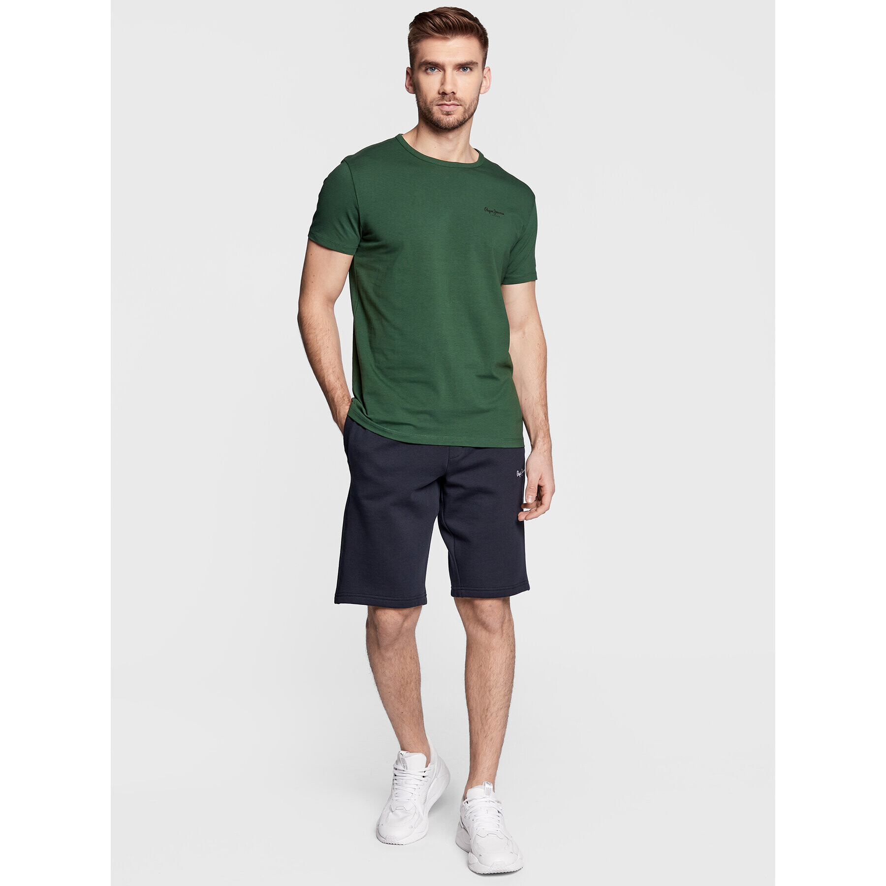 Pepe Jeans Sportovní kraťasy Lamont PM800971 Tmavomodrá Regular Fit - Pepit.cz