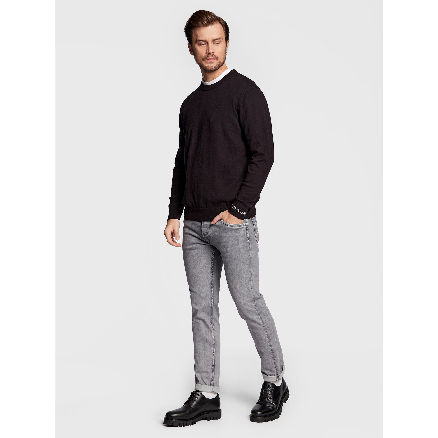 Pepe Jeans Svetr Andre PM702240 Černá Regular Fit - Pepit.cz