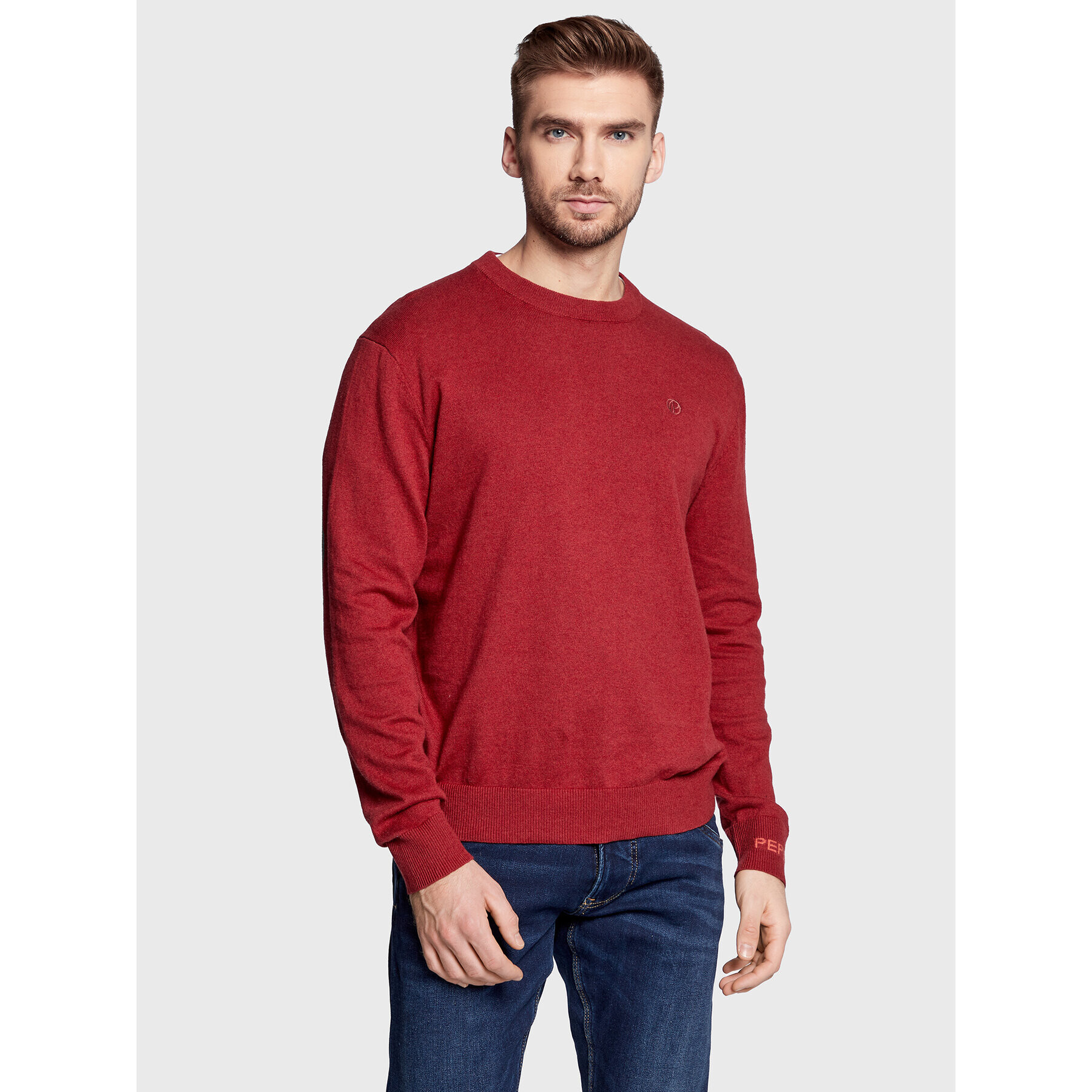 Pepe Jeans Svetr Andre PM702240 Červená Relaxed Fit - Pepit.cz