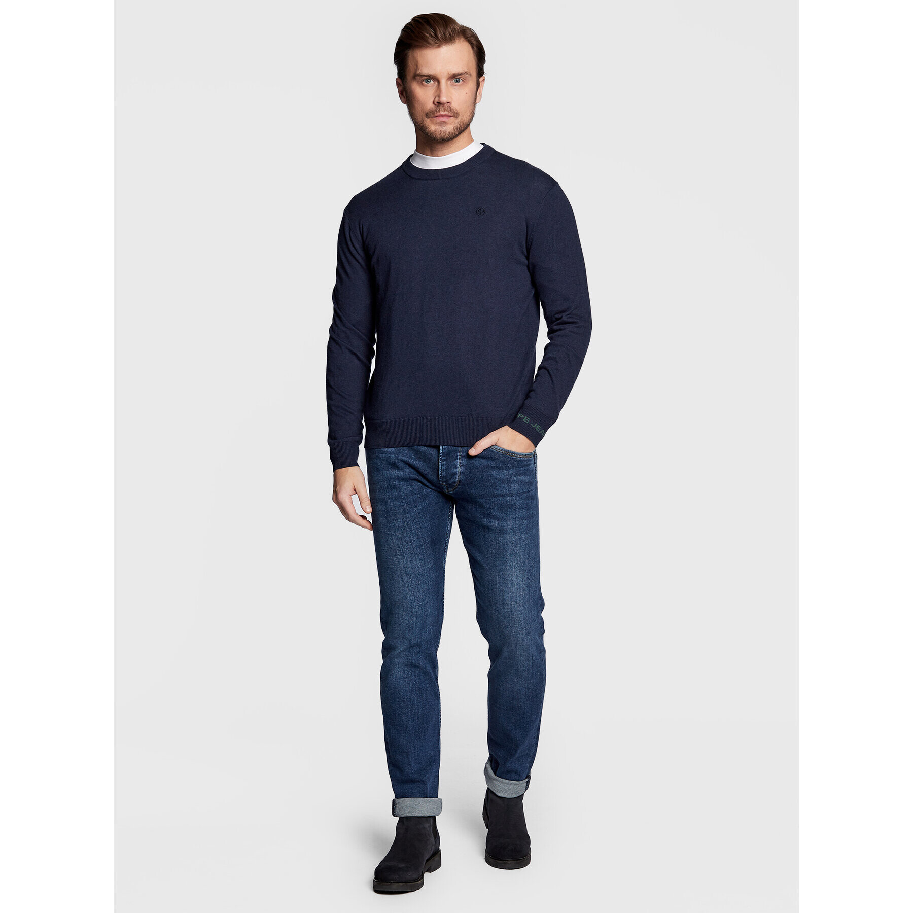 Pepe Jeans Svetr Andre PM702240 Tmavomodrá Regular Fit - Pepit.cz