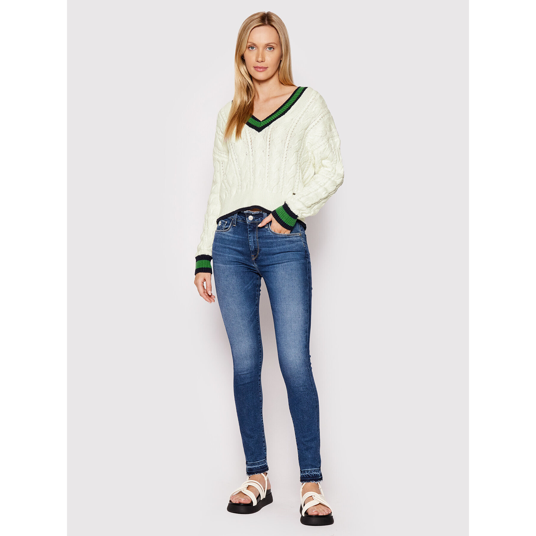 Pepe Jeans Svetr Beau PL701865 Écru Regular Fit - Pepit.cz