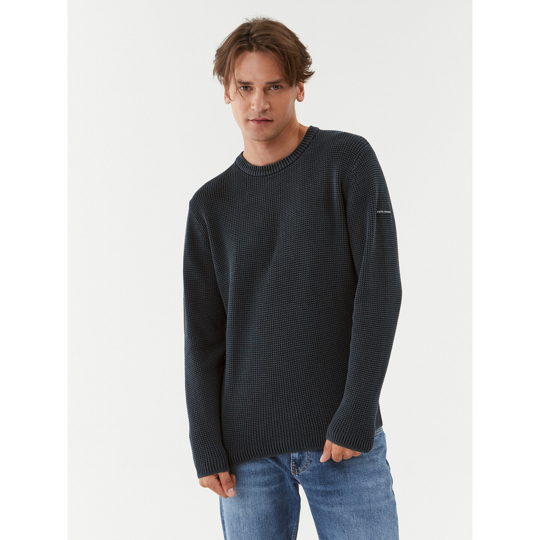 Pepe Jeans Svetr Dean Crew Neck PM702359 Tmavomodrá Regular Fit - Pepit.cz