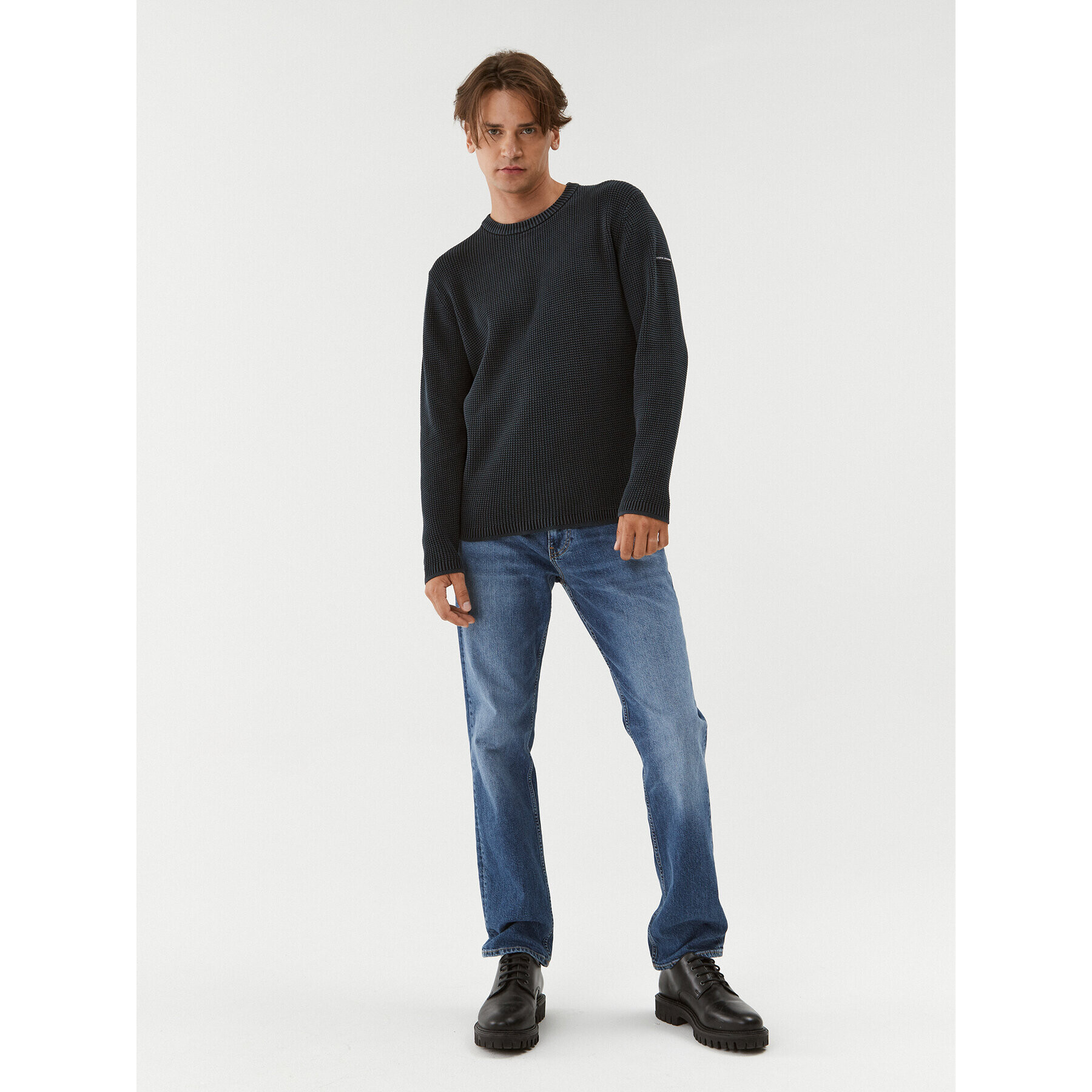 Pepe Jeans Svetr Dean Crew Neck PM702359 Tmavomodrá Regular Fit - Pepit.cz