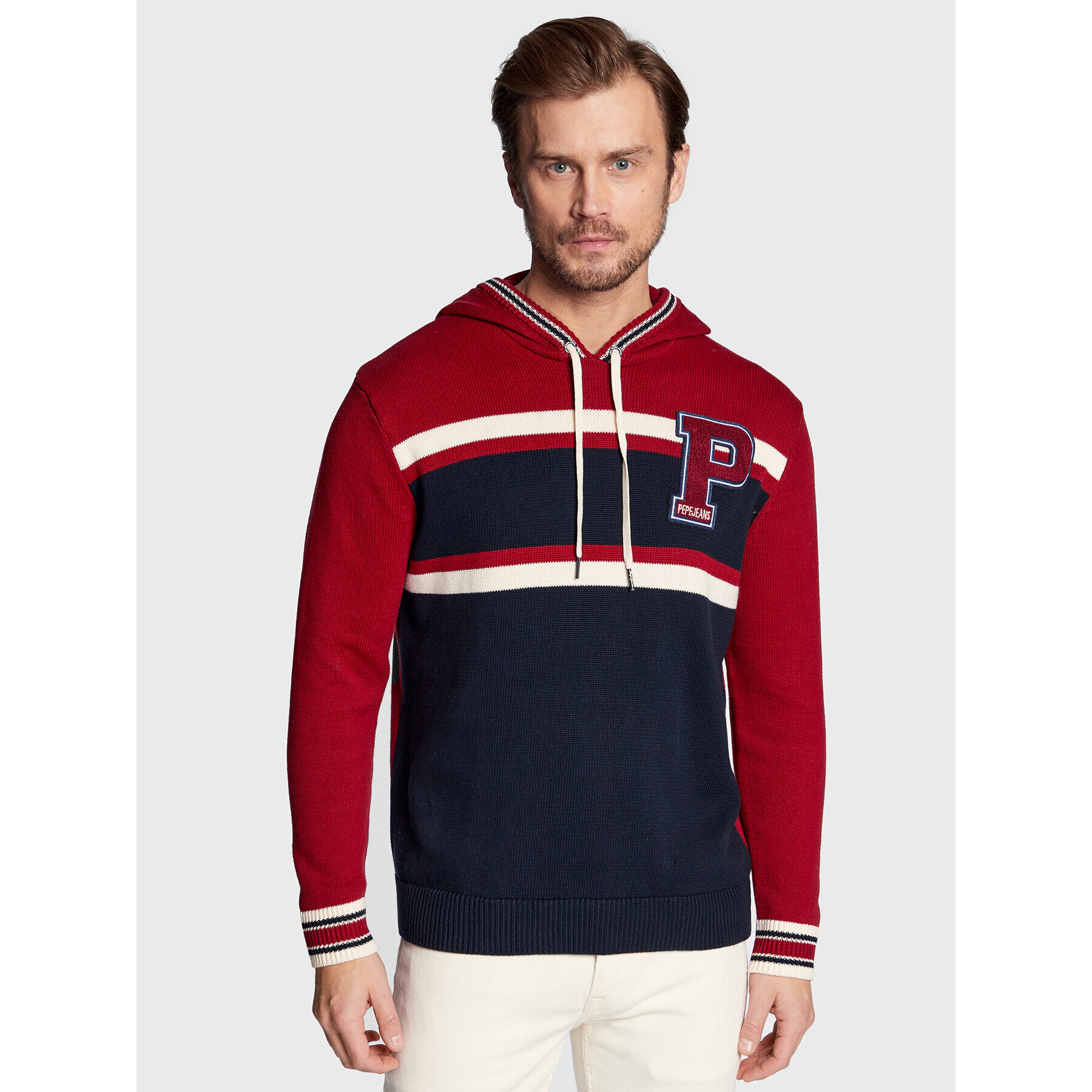 Pepe Jeans Svetr Milan PM702268 Červená Regular Fit - Pepit.cz