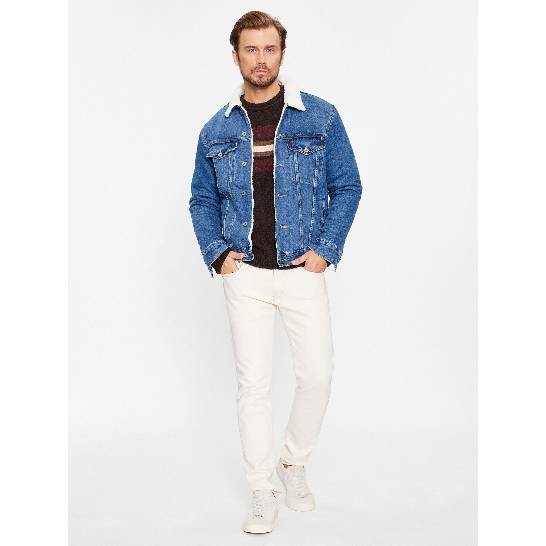 Pepe Jeans Svetr Scott PM702370 Hnědá Regular Fit - Pepit.cz