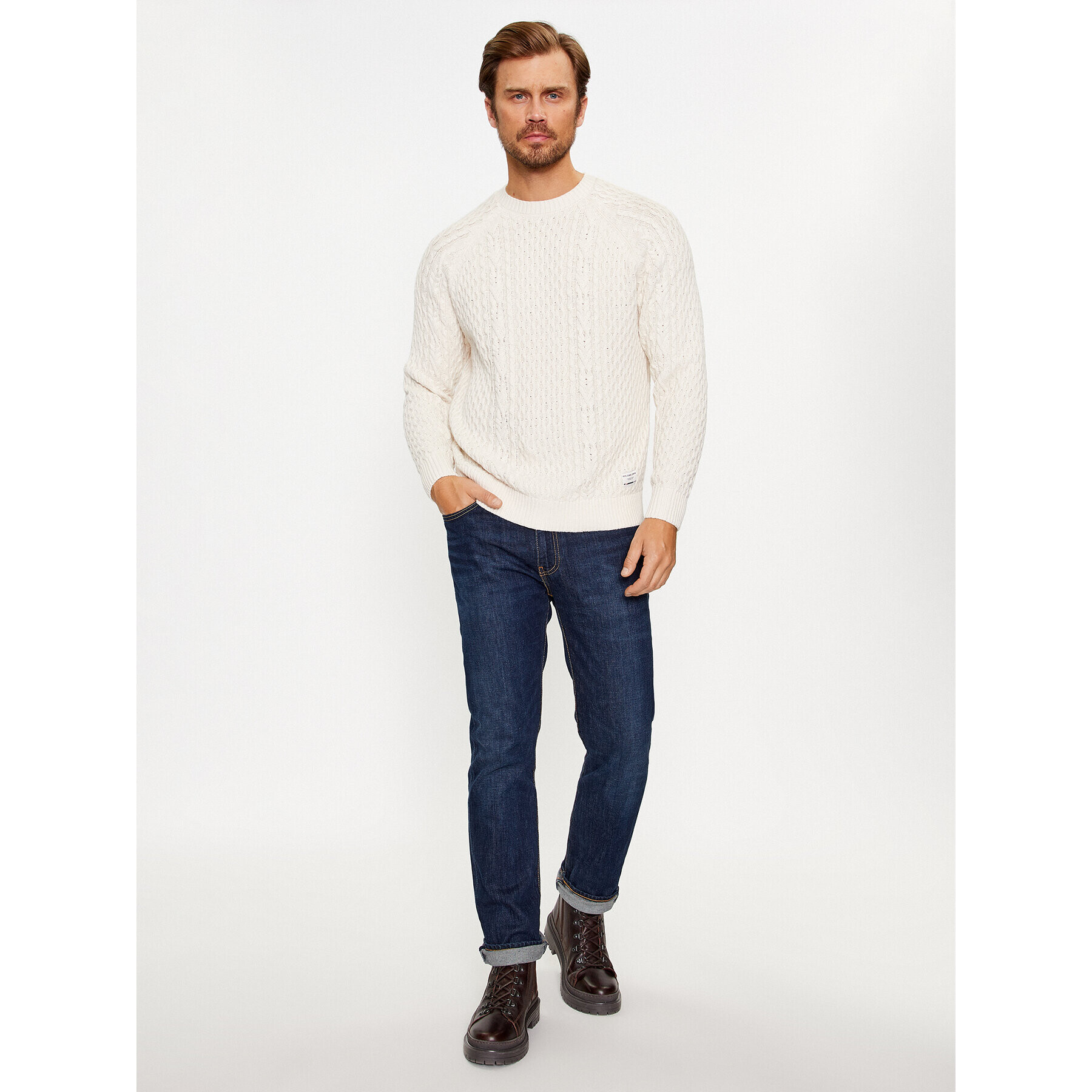 Pepe Jeans Svetr Sly PM702378 Écru Regular Fit - Pepit.cz