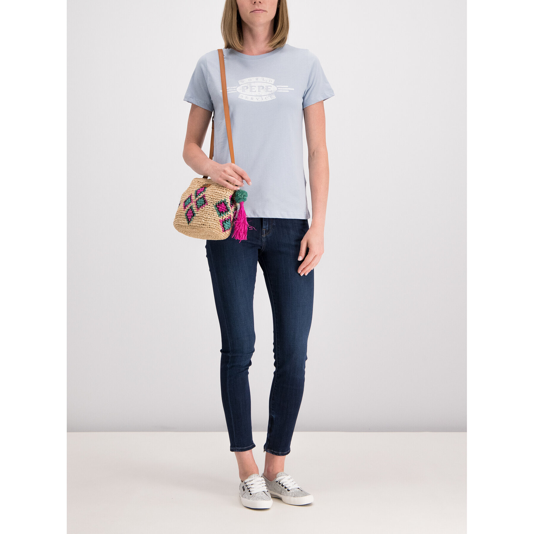 Pepe Jeans T-Shirt Agnes PL504151 Modrá Regular Fit - Pepit.cz