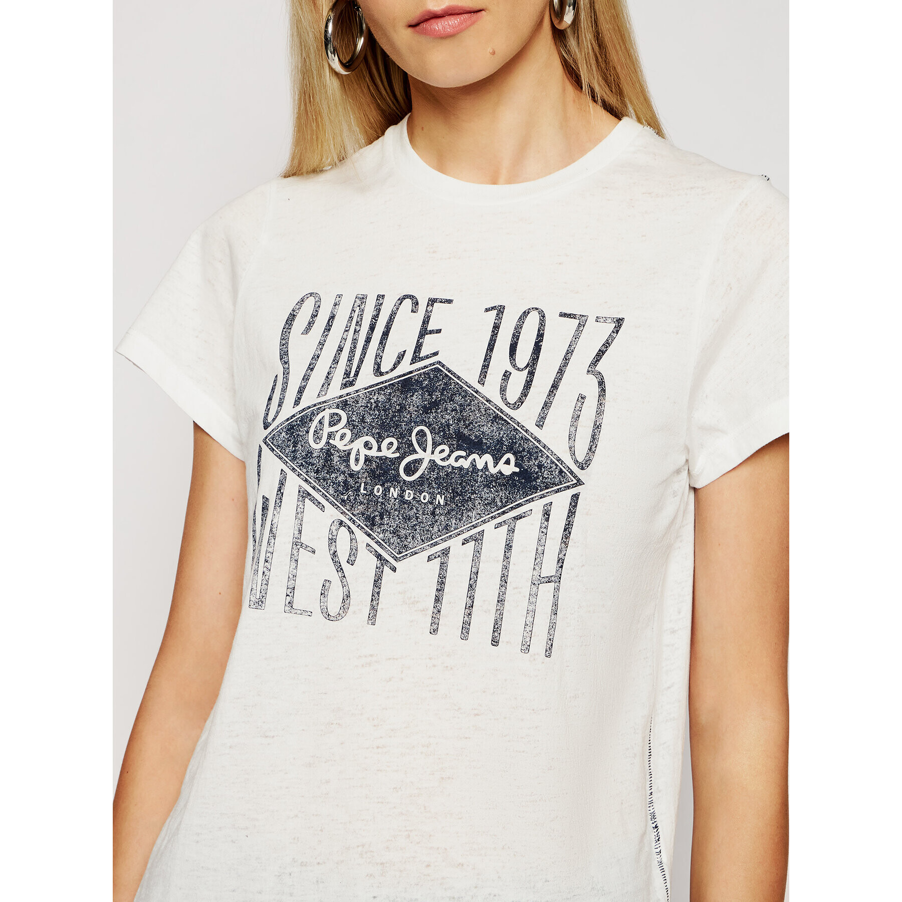 Pepe Jeans T-Shirt Alex PL504796 Bílá Regular Fit - Pepit.cz