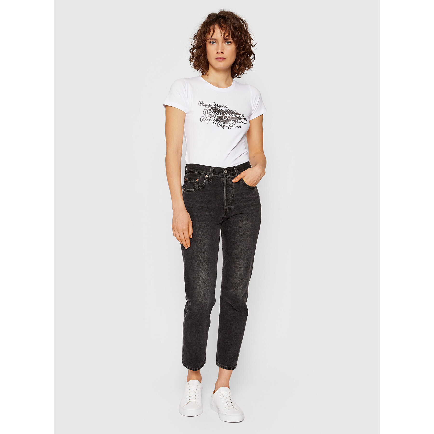 Pepe Jeans T-Shirt Anna PL505121 Bílá Regular Fit - Pepit.cz