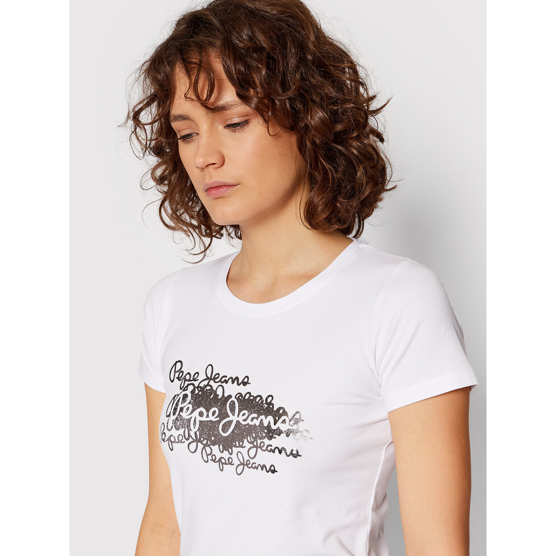 Pepe Jeans T-Shirt Anna PL505121 Bílá Regular Fit - Pepit.cz