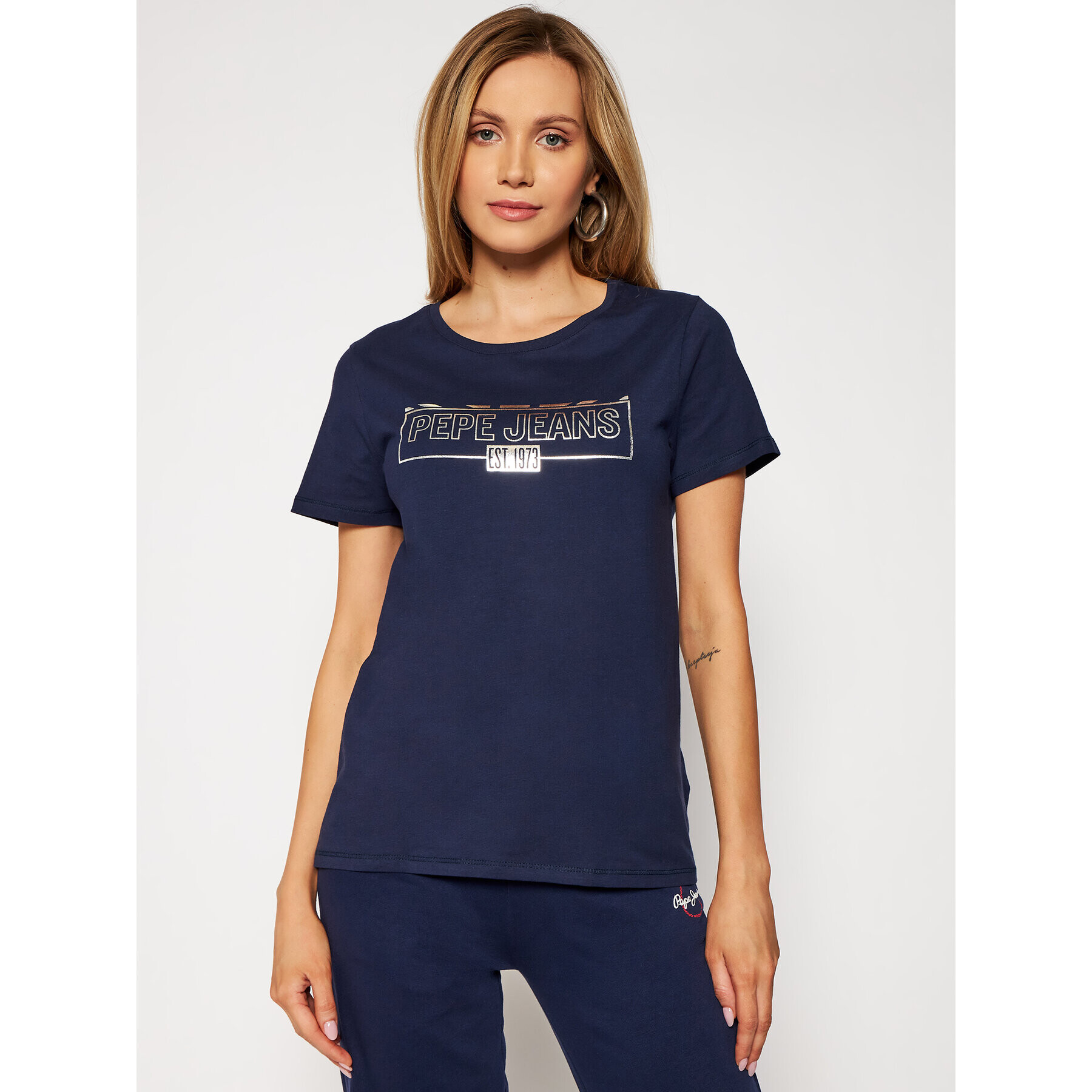 Pepe Jeans T-Shirt Betty PL504815 Tmavomodrá Regular Fit - Pepit.cz