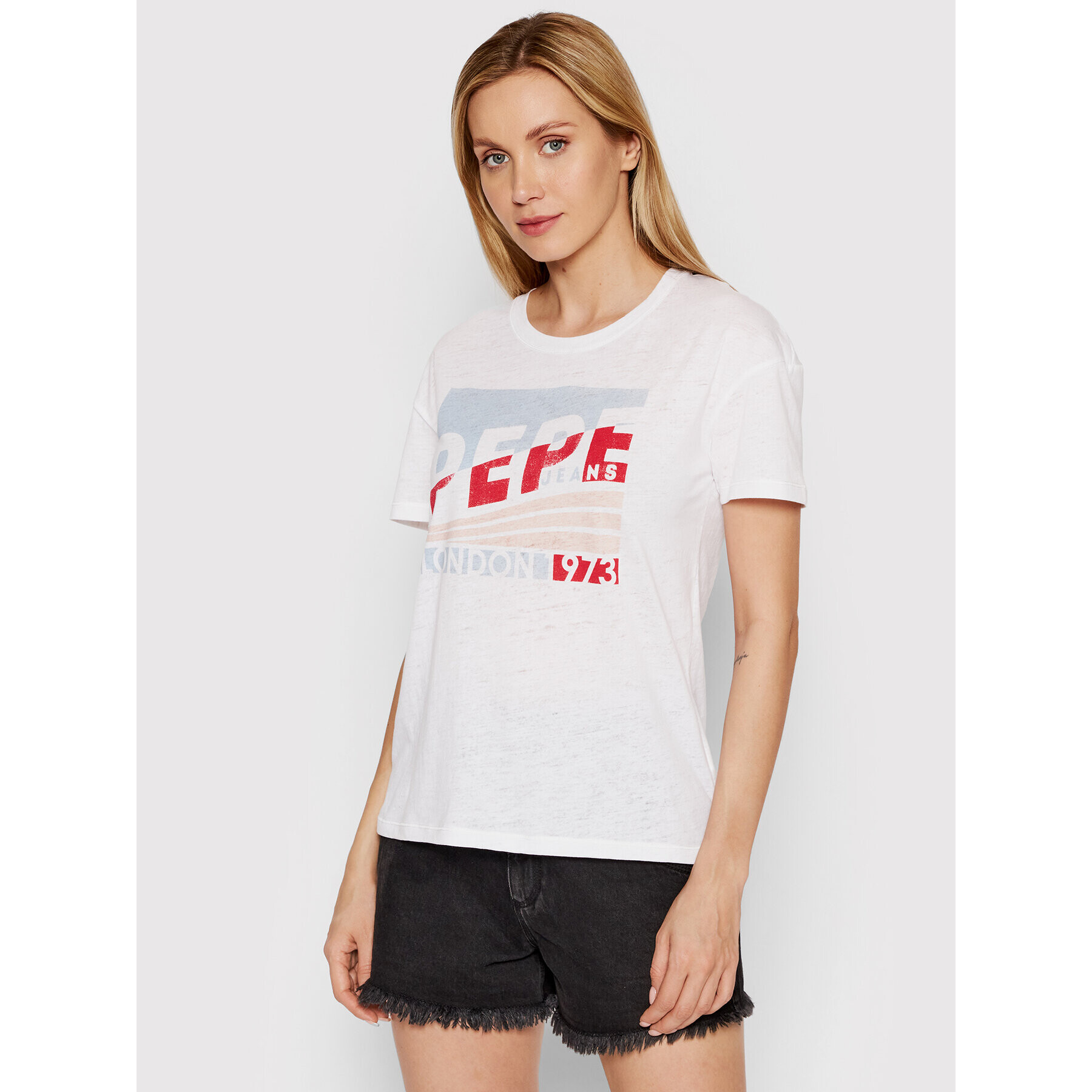 Pepe Jeans T-Shirt Cameo PL504338 Bílá Regular Fit - Pepit.cz