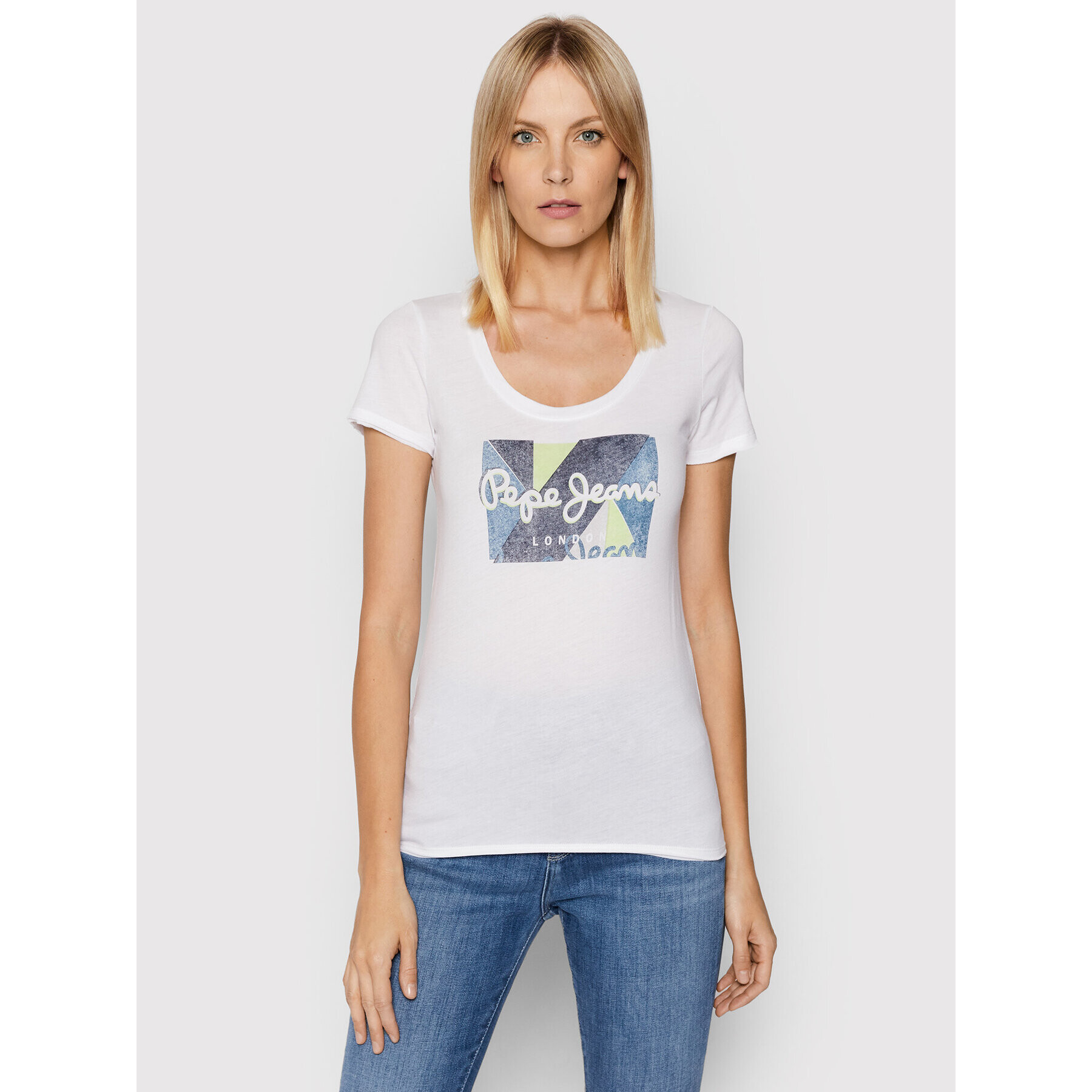 Pepe Jeans T-Shirt Dafne PL505058 Bílá Regular Fit - Pepit.cz