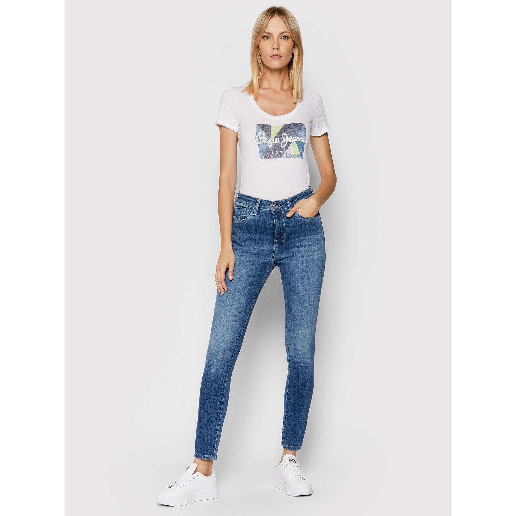 Pepe Jeans T-Shirt Dafne PL505058 Bílá Regular Fit - Pepit.cz