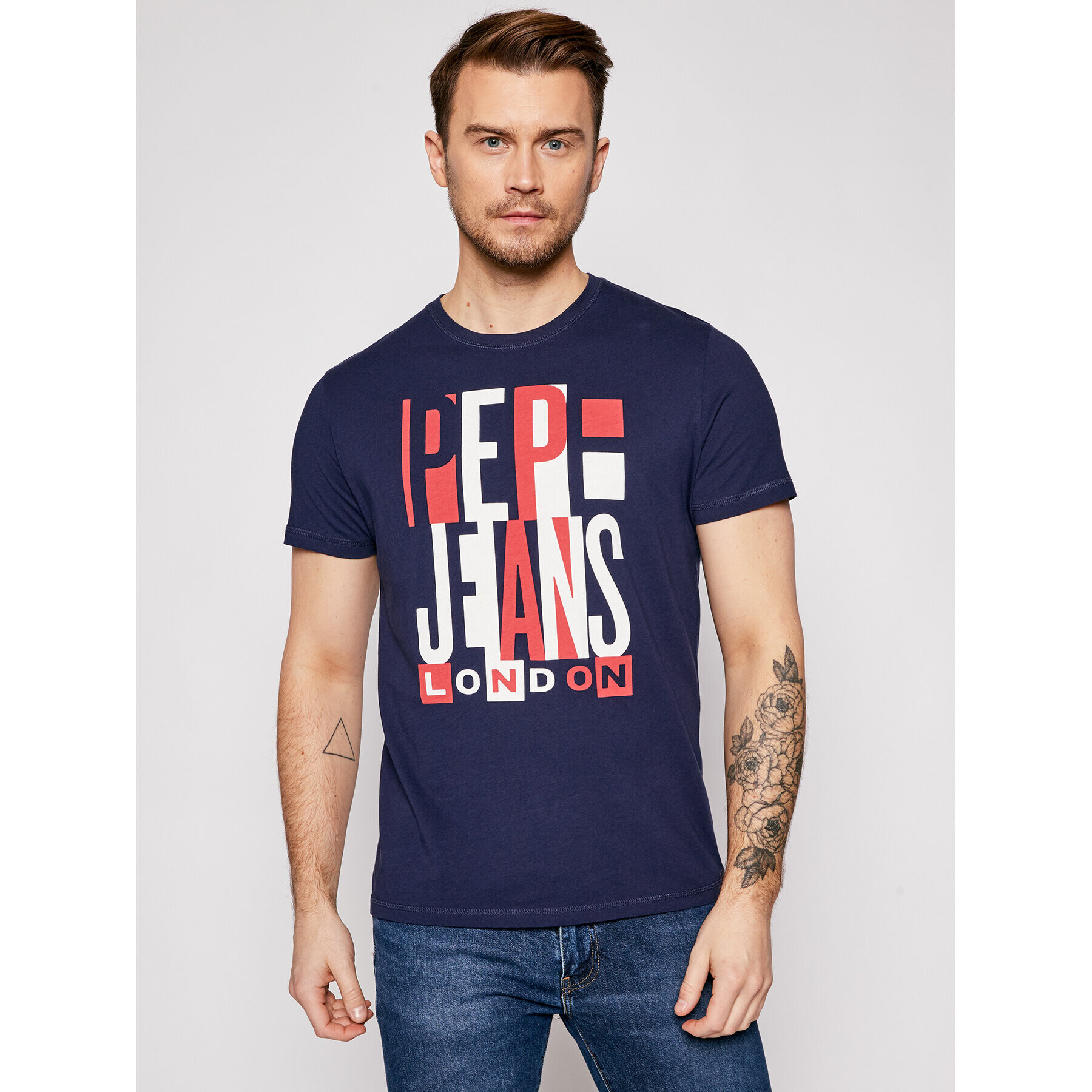 Pepe Jeans T-Shirt Davy PM507739 Tmavomodrá Regular Fit - Pepit.cz