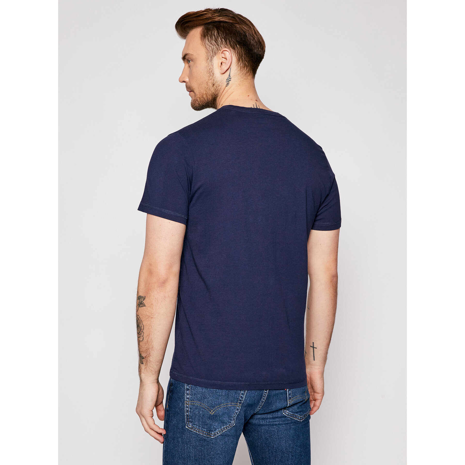 Pepe Jeans T-Shirt Davy PM507739 Tmavomodrá Regular Fit - Pepit.cz