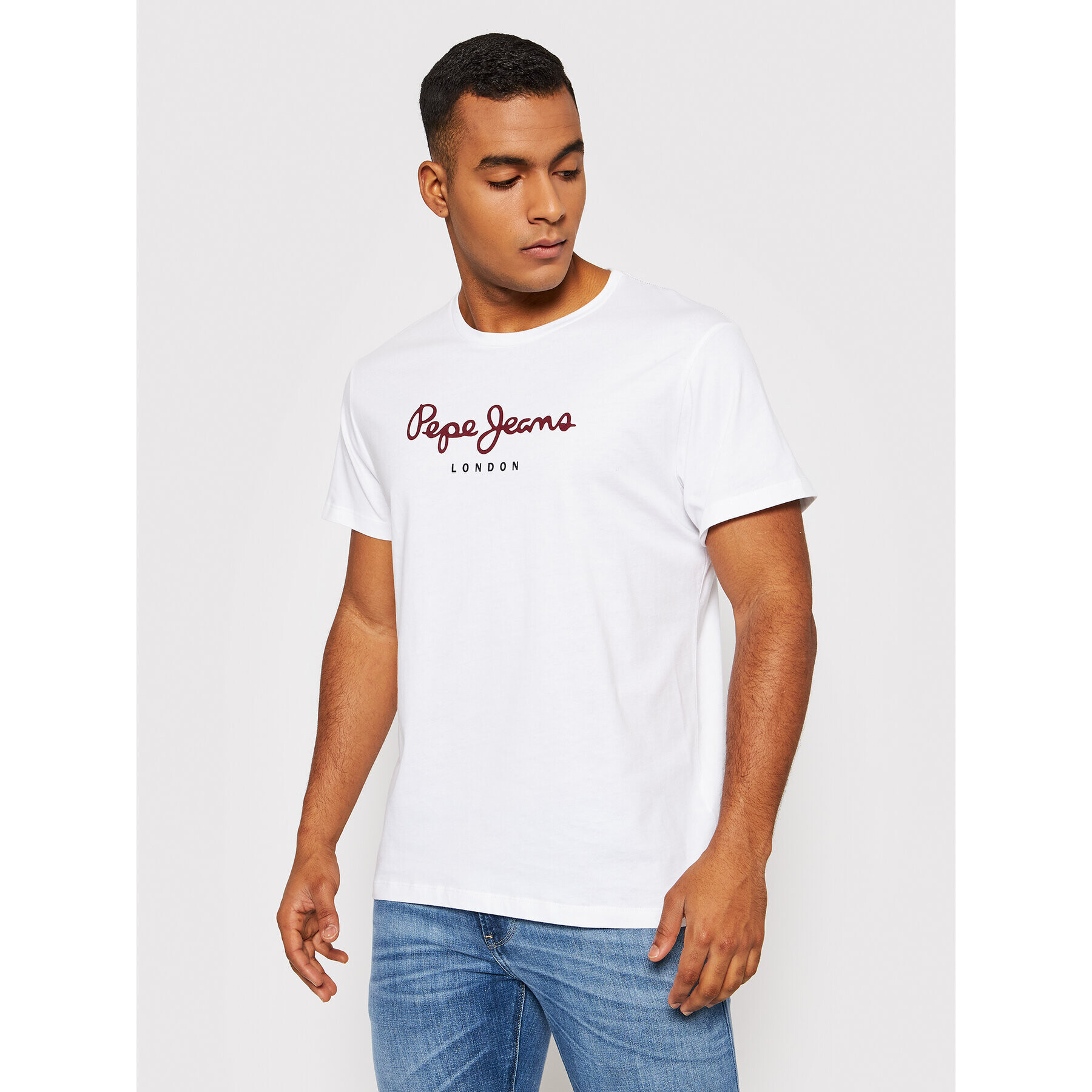 Pepe Jeans T-Shirt Eggo PM508208 Bílá Regular Fit - Pepit.cz