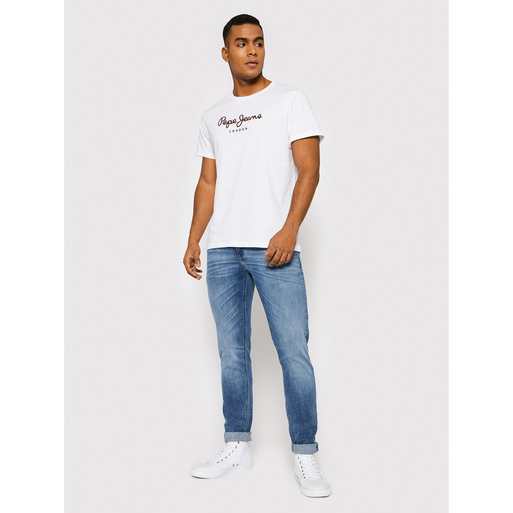 Pepe Jeans T-Shirt Eggo PM508208 Bílá Regular Fit - Pepit.cz