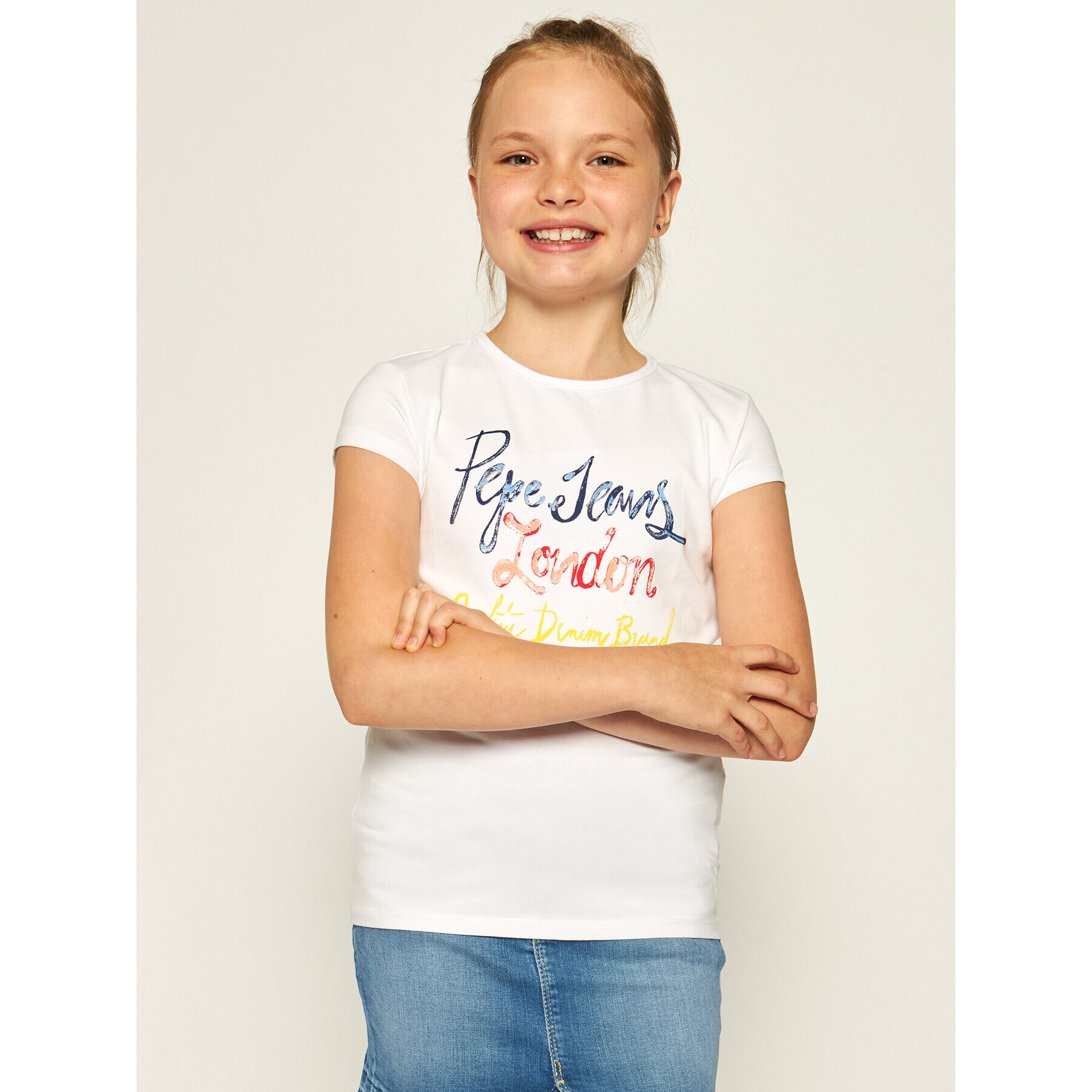 Pepe Jeans T-Shirt Farrah PG502441 Bílá Regular Fit - Pepit.cz