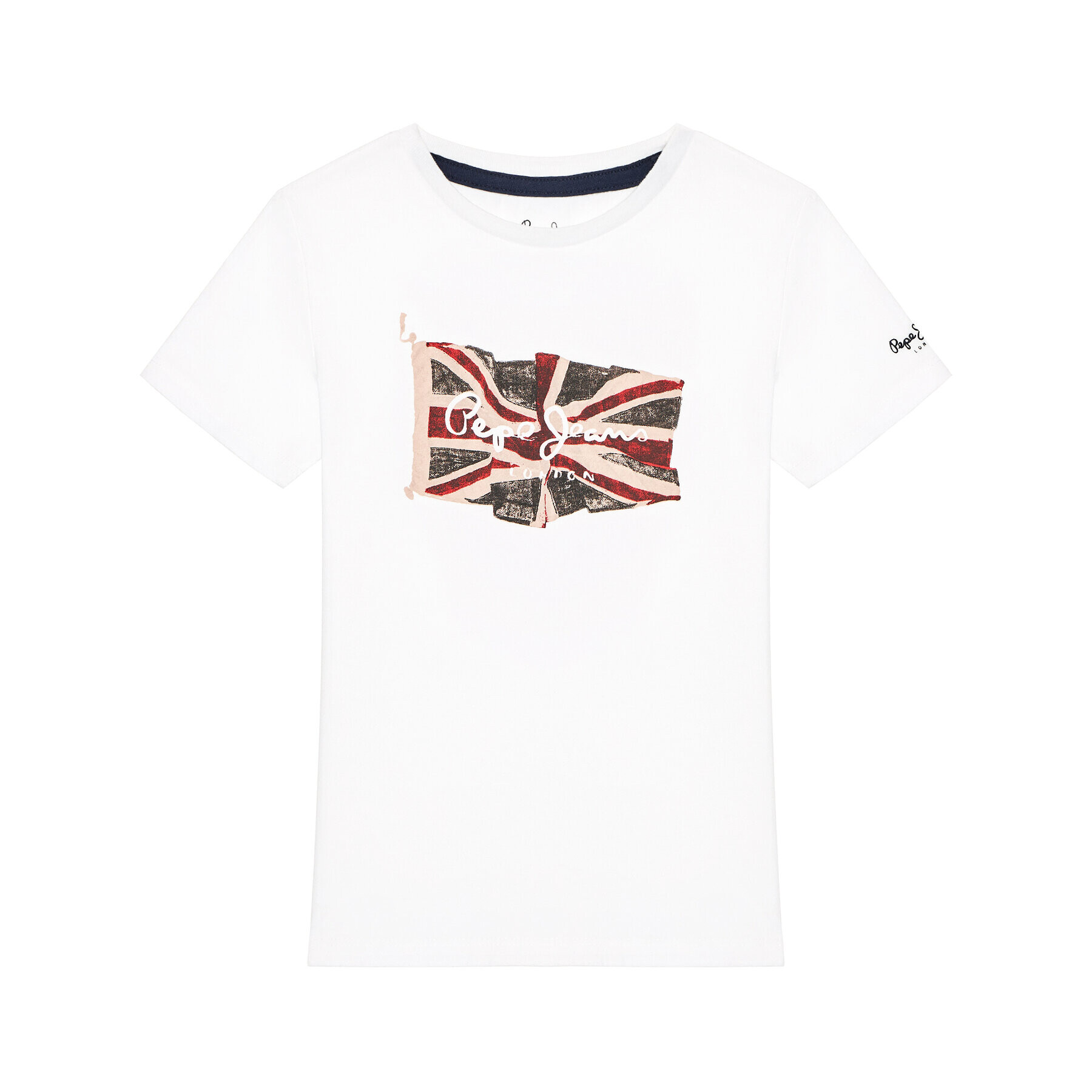 Pepe Jeans T-Shirt Flag Logo PB503170 Bílá Regular Fit - Pepit.cz