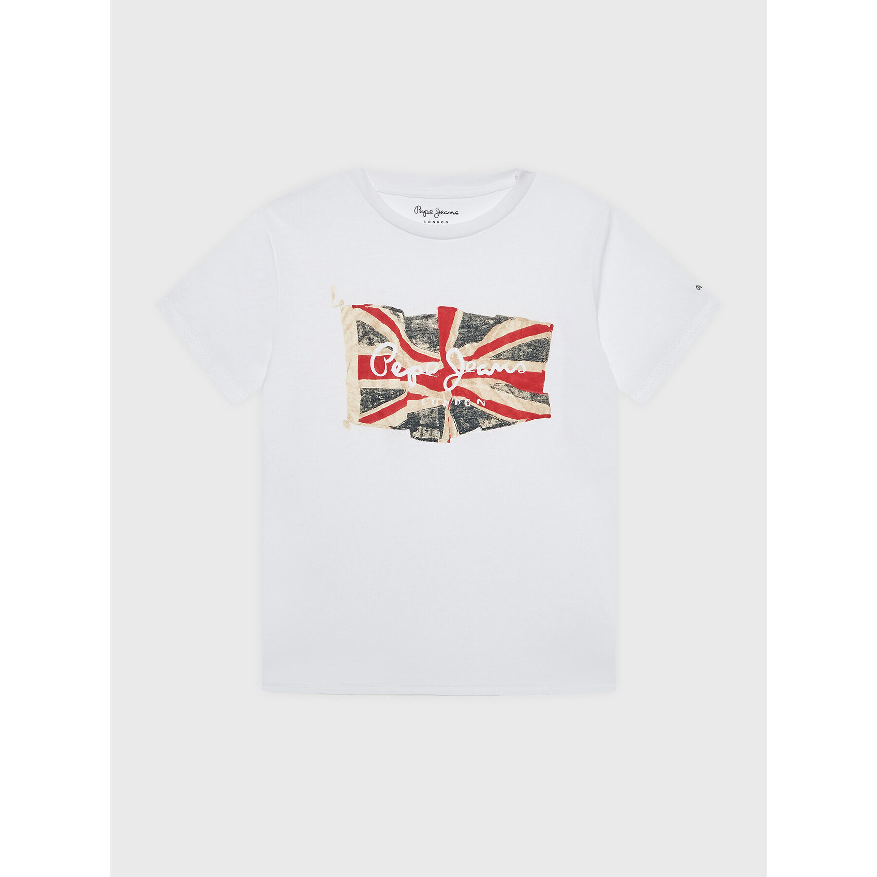 Pepe Jeans T-Shirt Flag Logo PB503492 Bílá Regular Fit - Pepit.cz