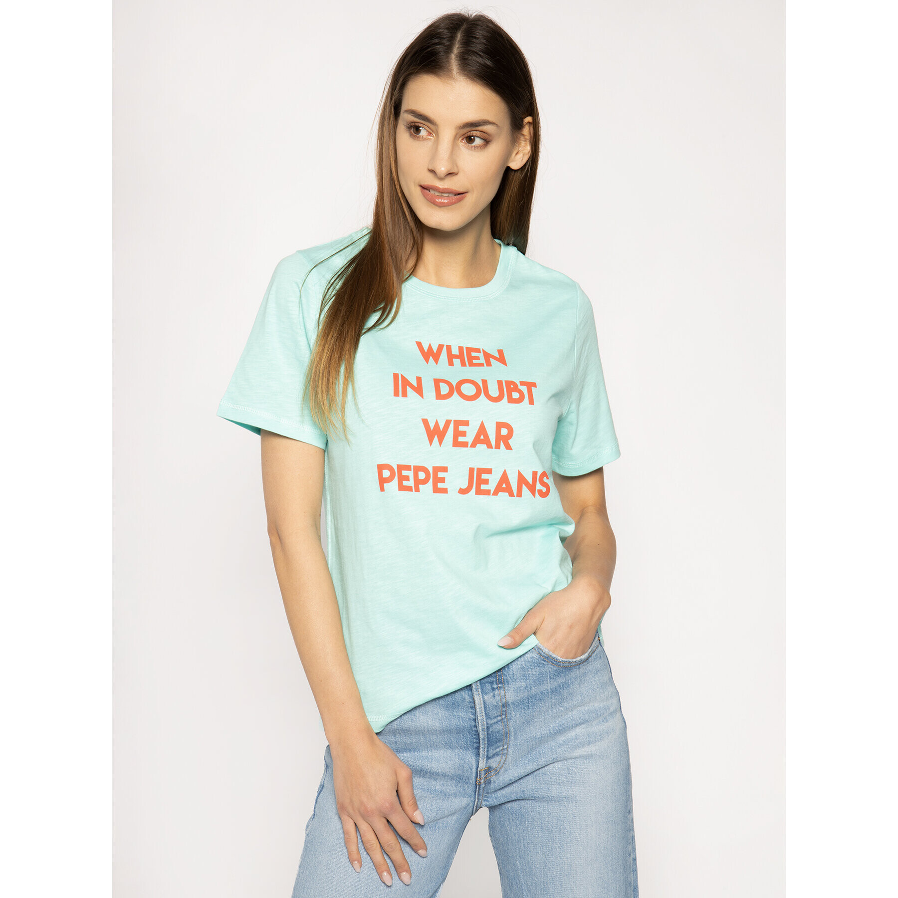 Pepe Jeans T-Shirt Freja PL504463 Modrá Regular Fit - Pepit.cz