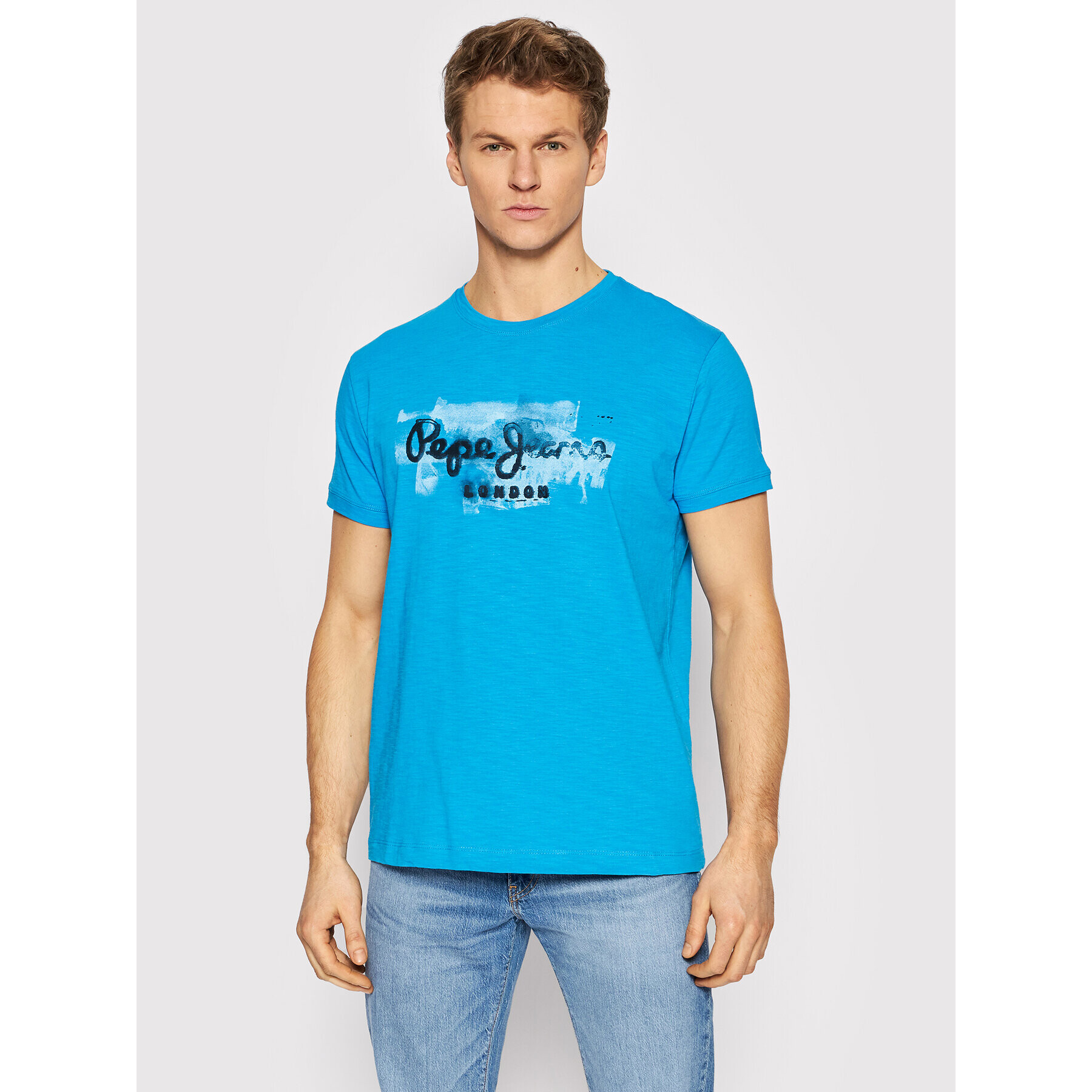 Pepe Jeans T-Shirt Golders N PM508105 Modrá Regular Fit - Pepit.cz