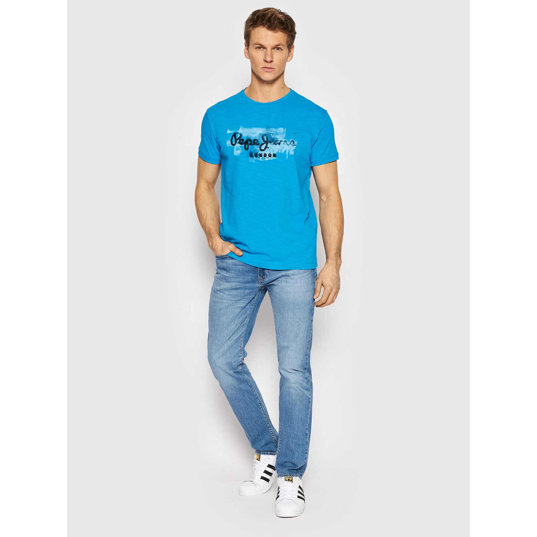 Pepe Jeans T-Shirt Golders N PM508105 Modrá Regular Fit - Pepit.cz