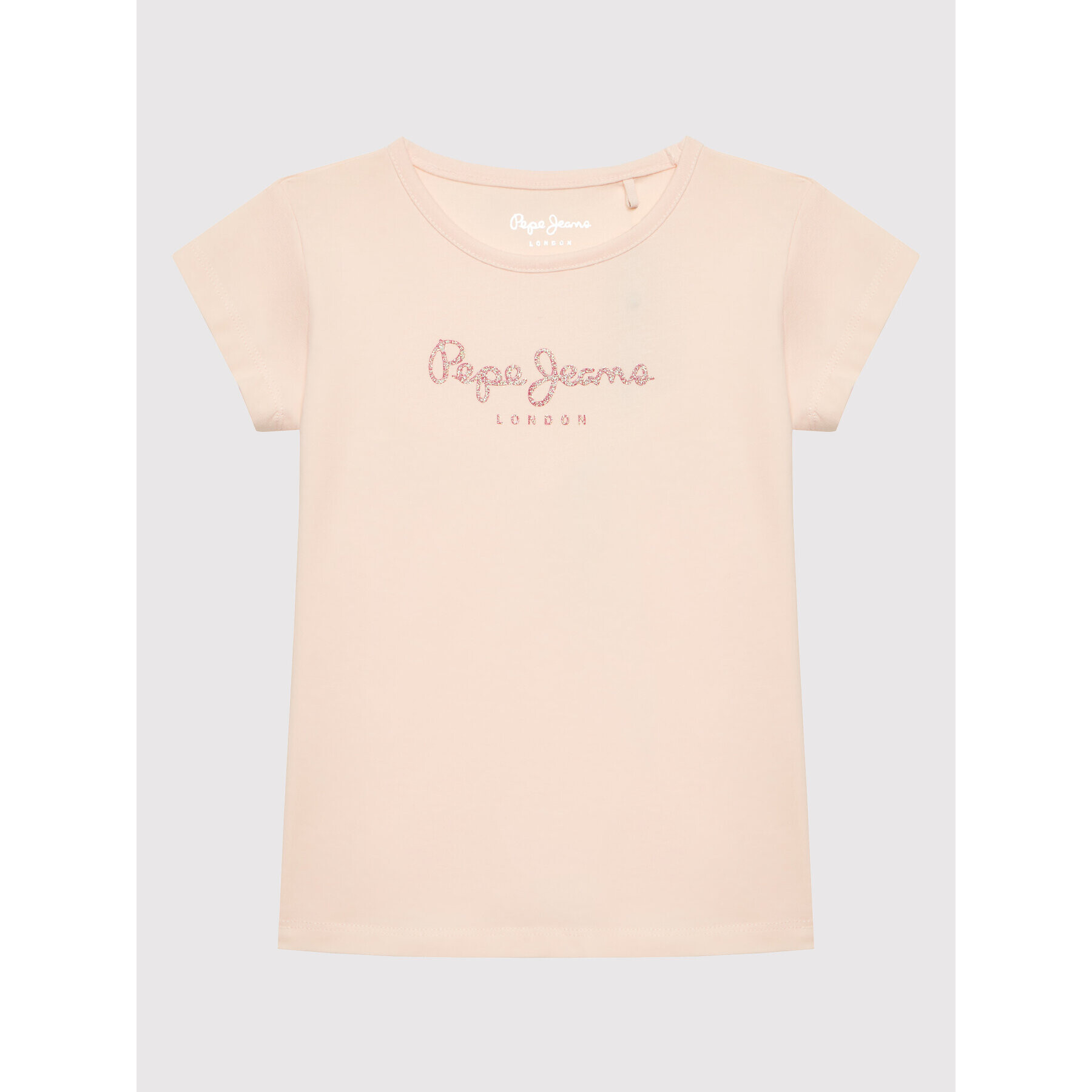 Pepe Jeans T-Shirt Hana Glitter PG501567 Růžová Regular Fit - Pepit.cz