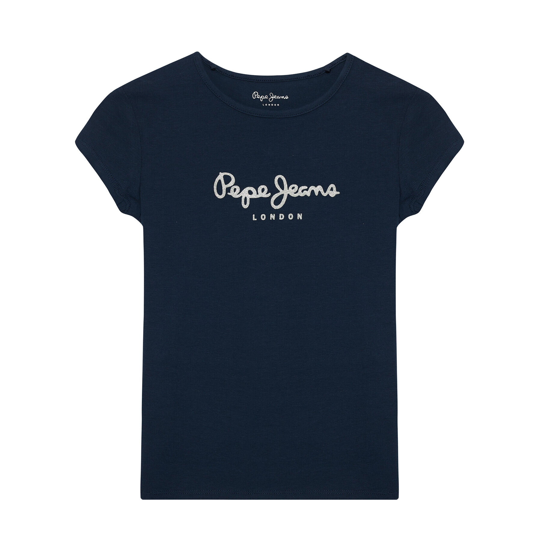 Pepe Jeans T-Shirt Hana Glitter PG501567 Tmavomodrá Regular Fit - Pepit.cz