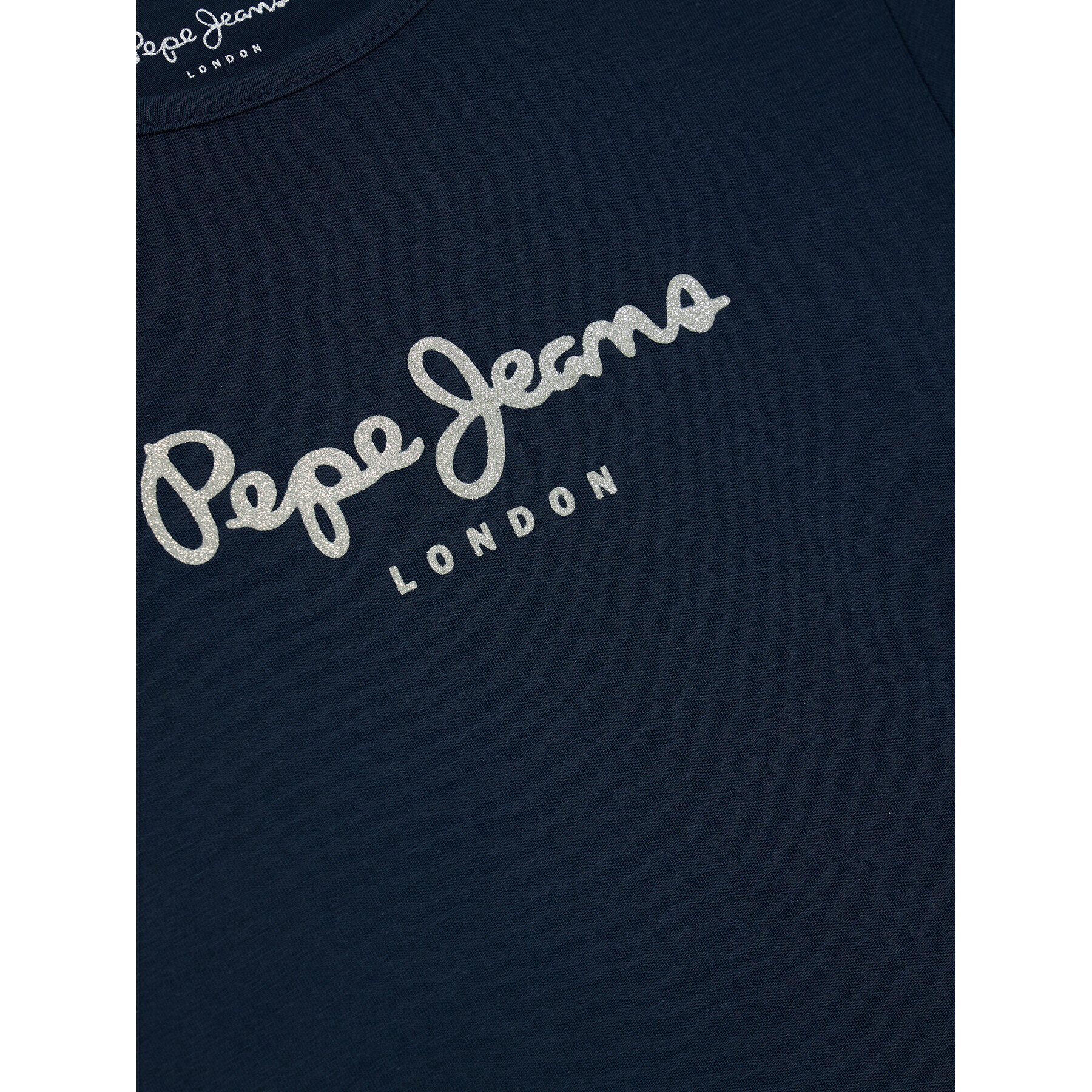 Pepe Jeans T-Shirt Hana Glitter PG501567 Tmavomodrá Regular Fit - Pepit.cz