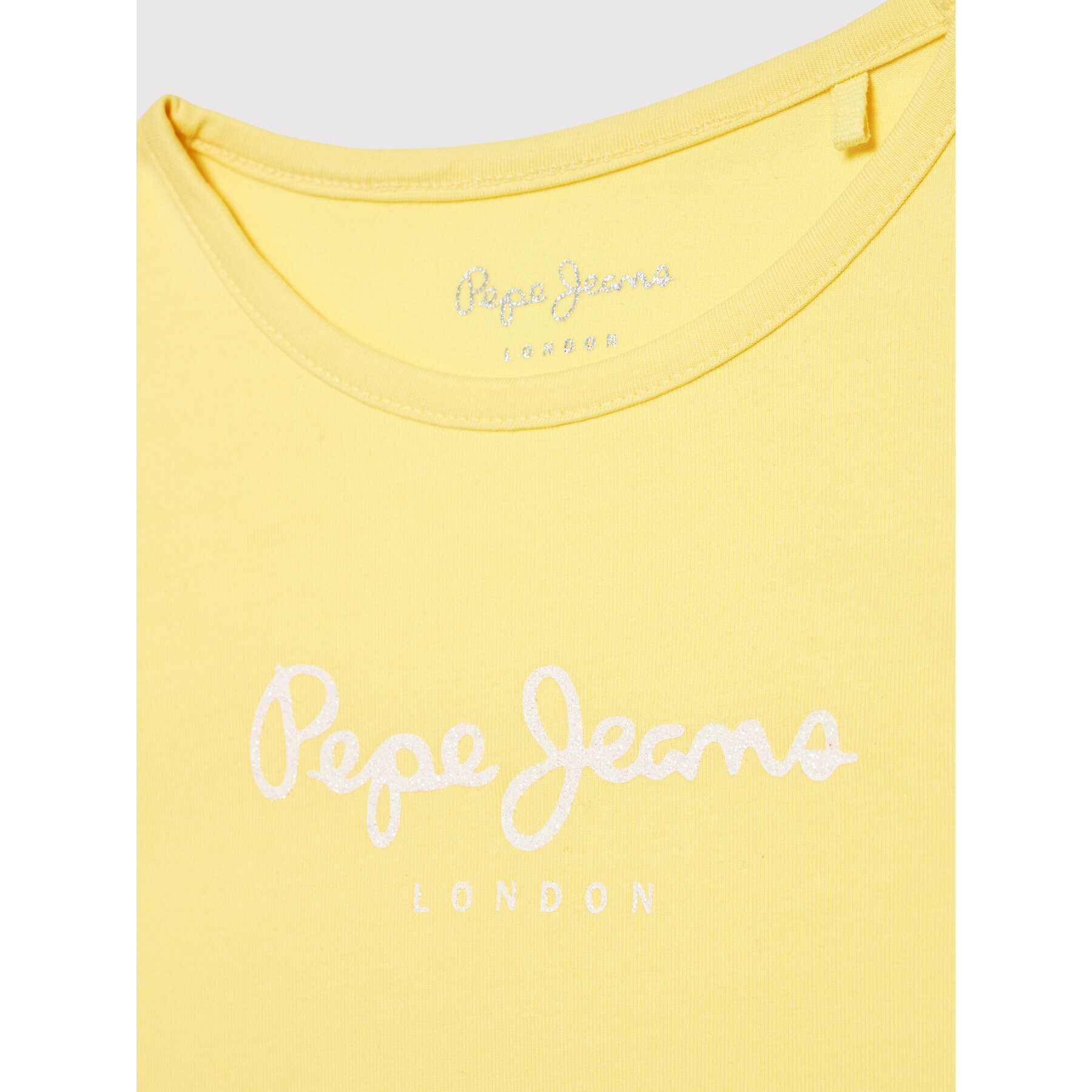 Pepe Jeans T-Shirt Hana Glitter PG501567 Žlutá Regular Fit - Pepit.cz