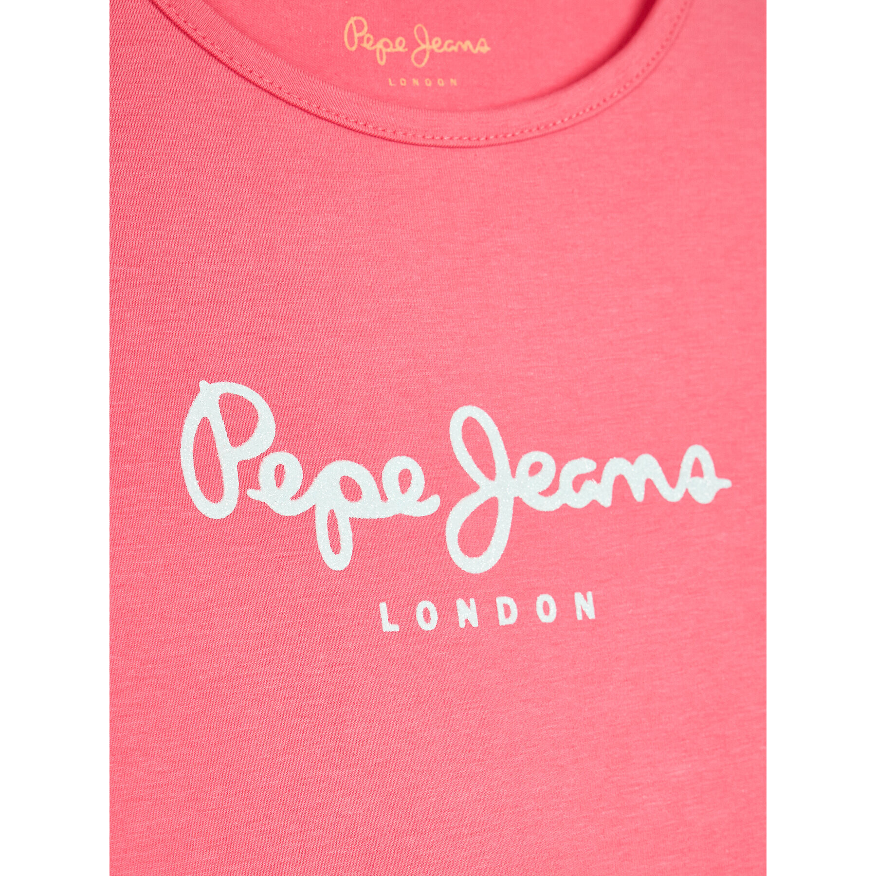 Pepe Jeans T-Shirt Hana Glitter Ss PG502442 Růžová Regular Fit - Pepit.cz