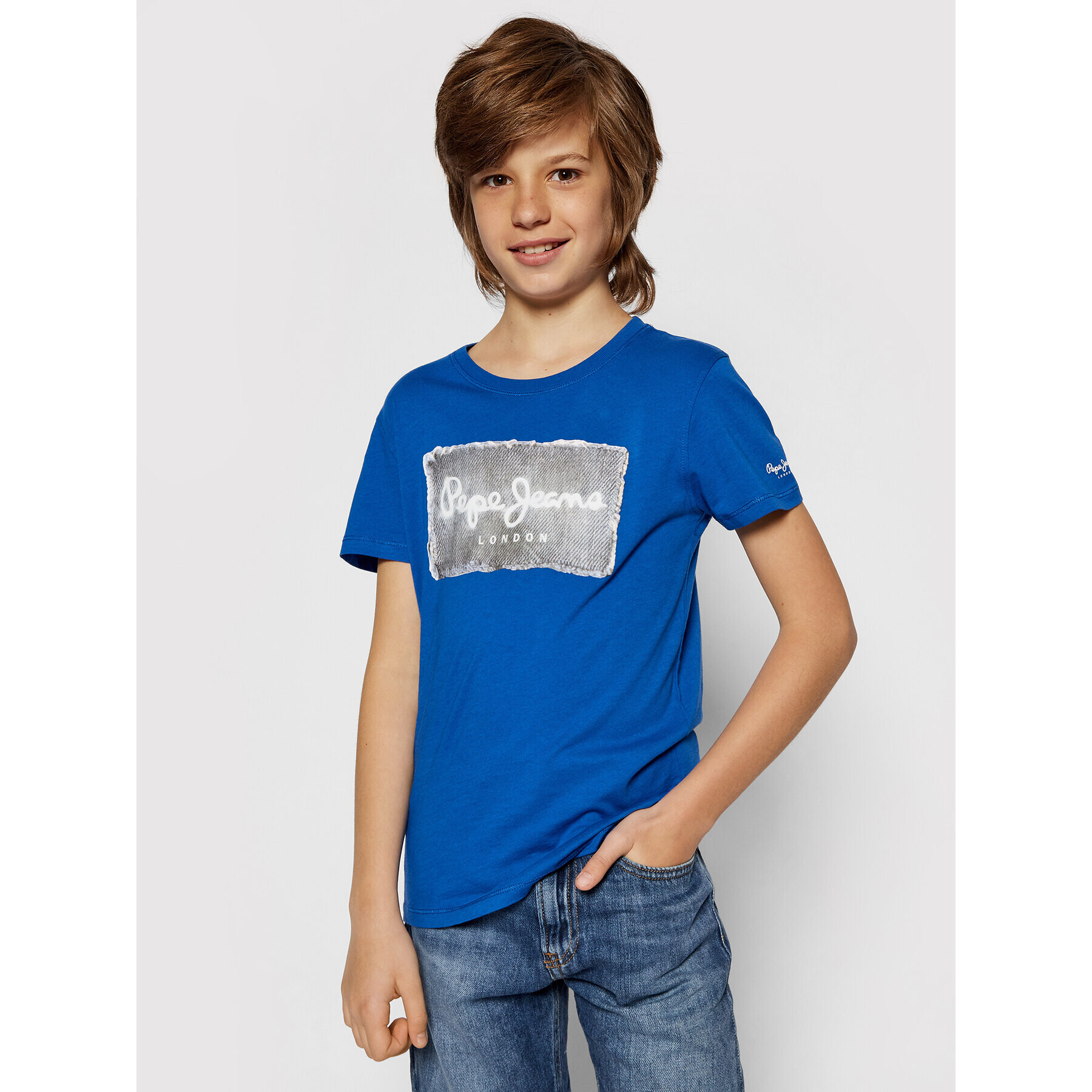 Pepe Jeans T-Shirt Jacob PB503145 Modrá Regular Fit - Pepit.cz