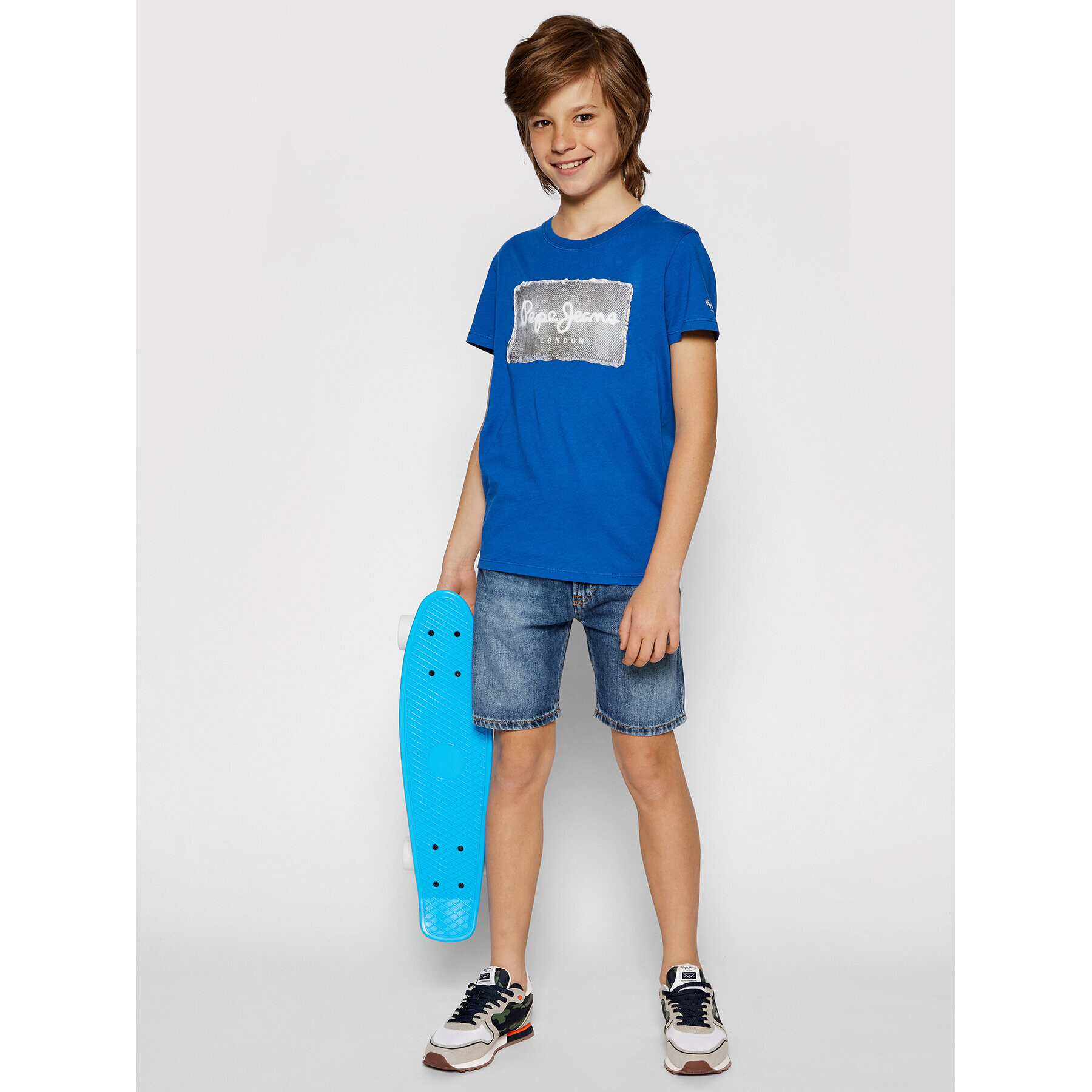 Pepe Jeans T-Shirt Jacob PB503145 Modrá Regular Fit - Pepit.cz