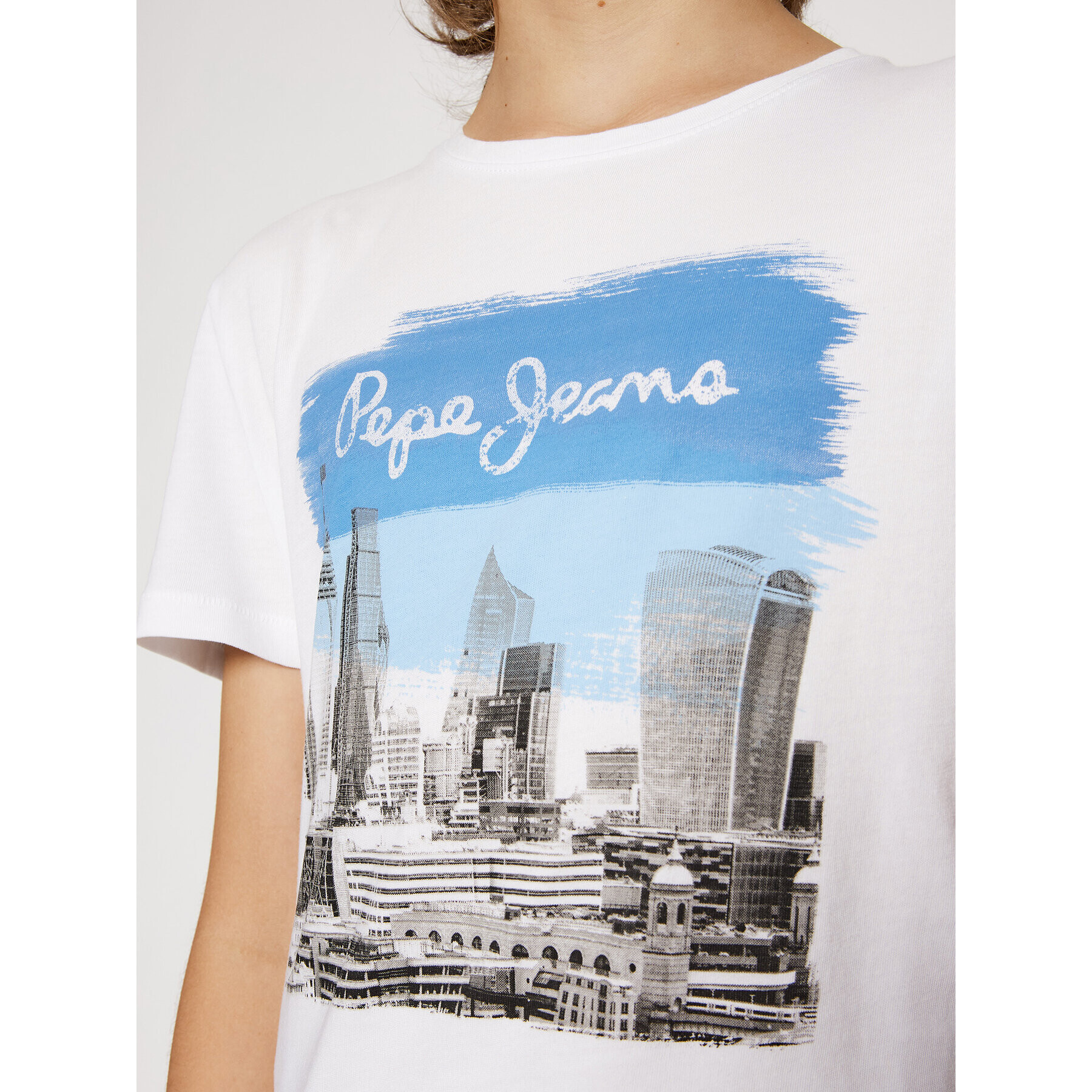 Pepe Jeans T-Shirt Joel PB503147 Bílá Regular Fit - Pepit.cz