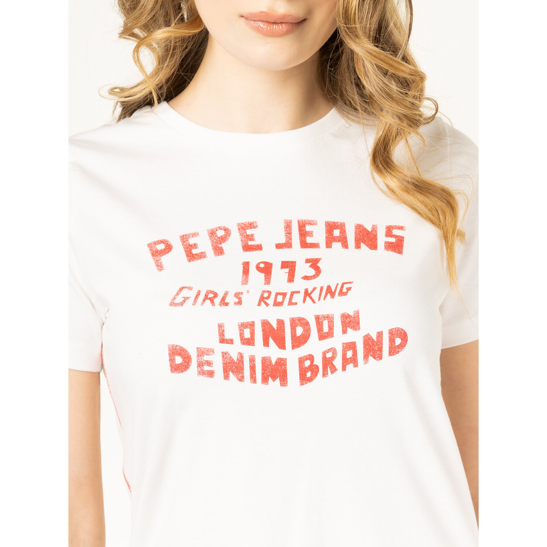 Pepe Jeans T-Shirt Kara PL504341 Bílá Regular Fit - Pepit.cz