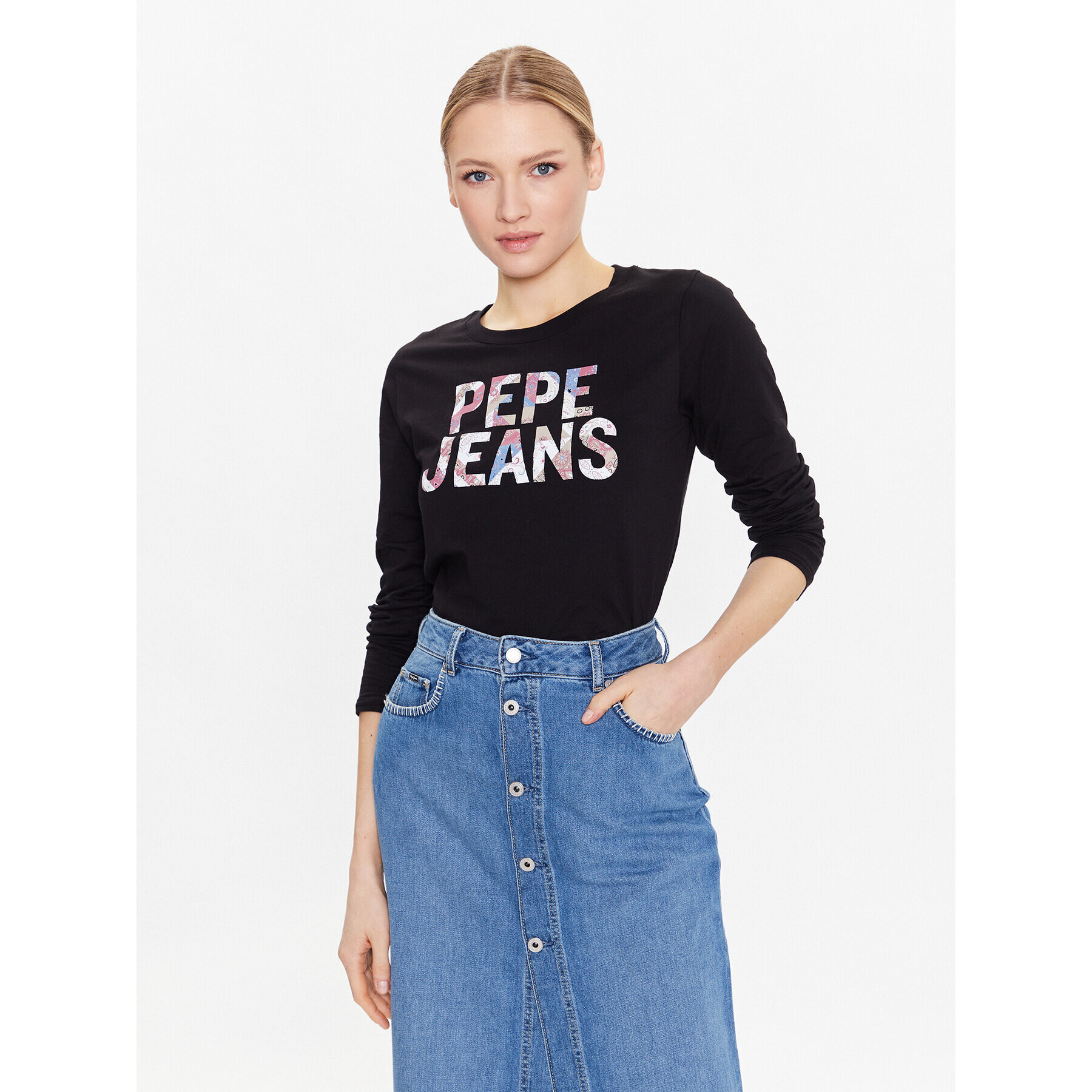 Pepe Jeans T-Shirt Luna PL505394 Černá Regular Fit - Pepit.cz