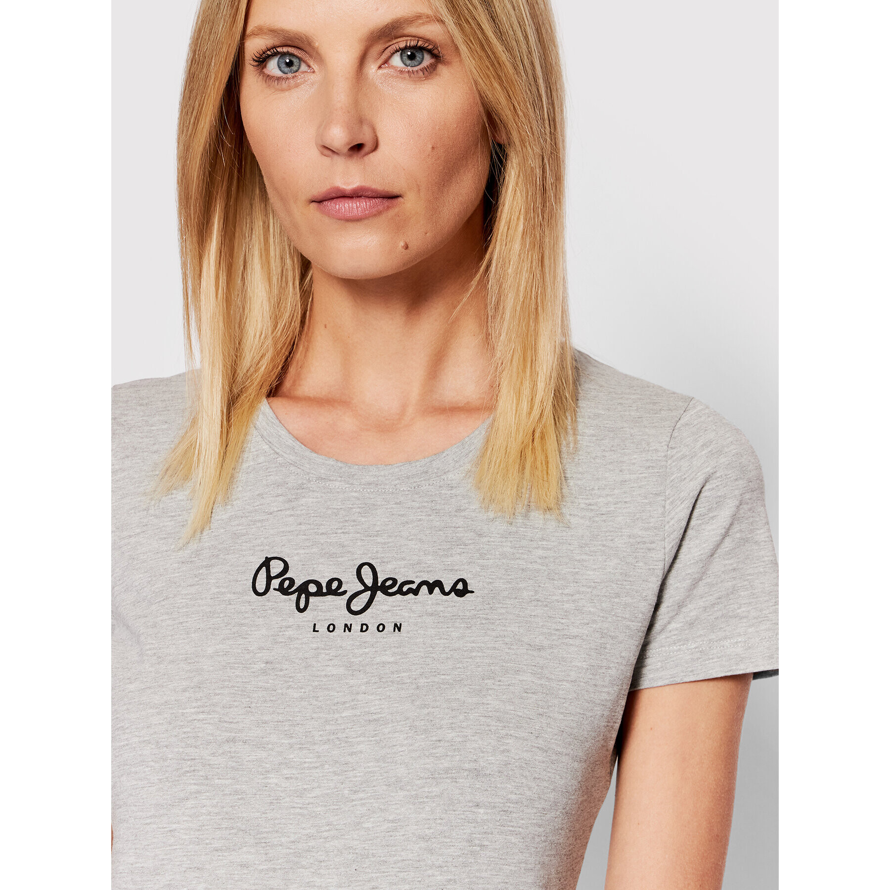 Pepe Jeans T-Shirt New Virgina PL505202 Šedá Slim Fit - Pepit.cz