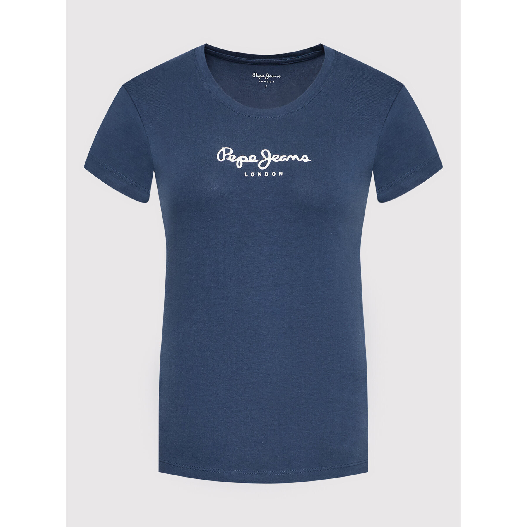 Pepe Jeans T-Shirt New Virgina PL505202 Tmavomodrá Slim Fit - Pepit.cz