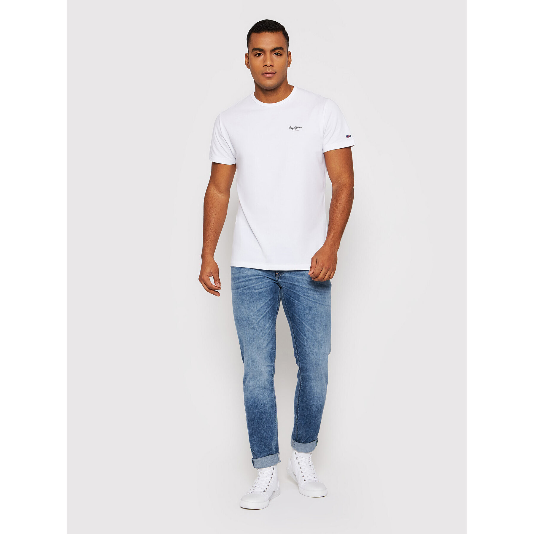 Pepe Jeans T-Shirt Original Basic 3 N PM508212 Bílá Slim Fit - Pepit.cz