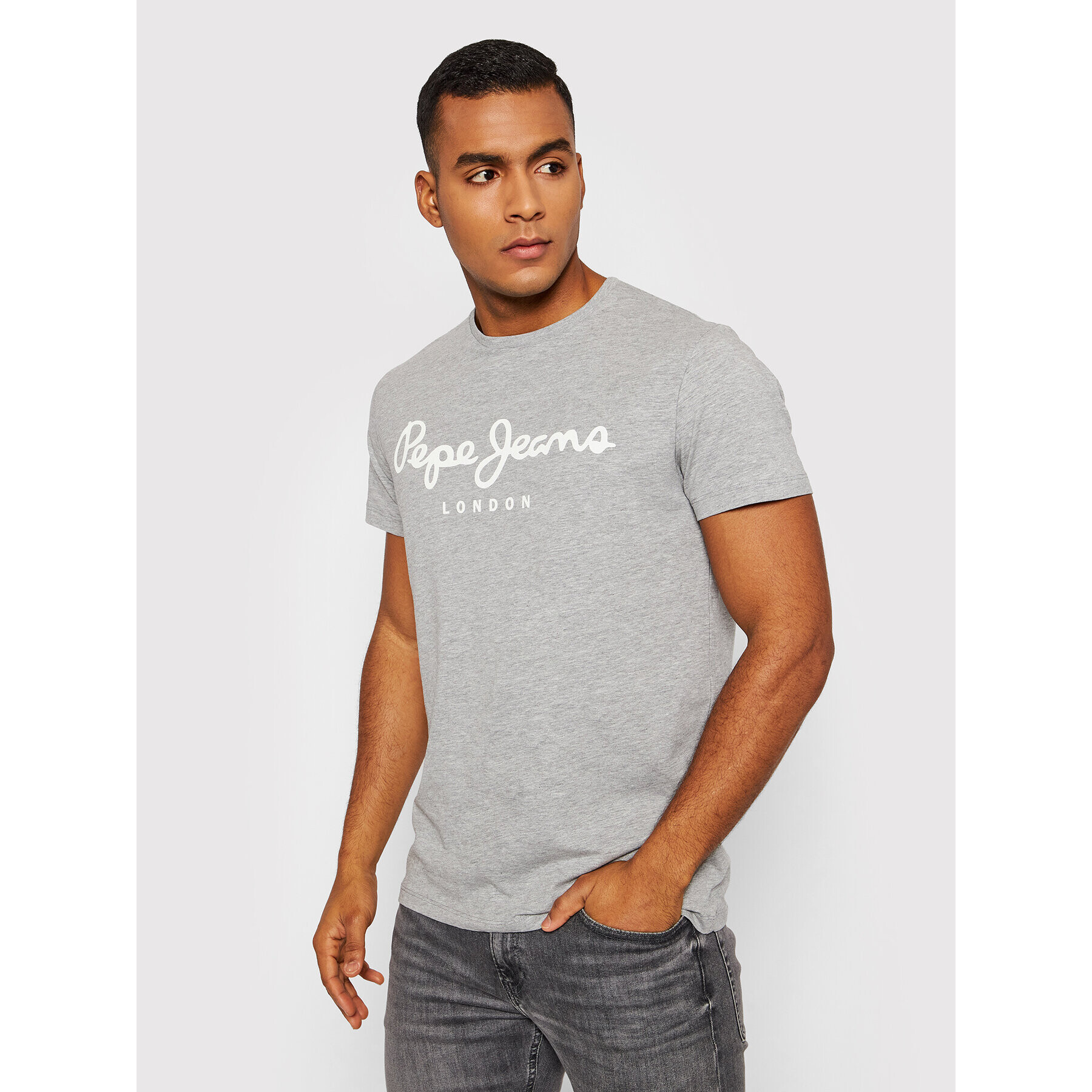 Pepe Jeans T-Shirt Original PM508210 Šedá Slim Fit - Pepit.cz