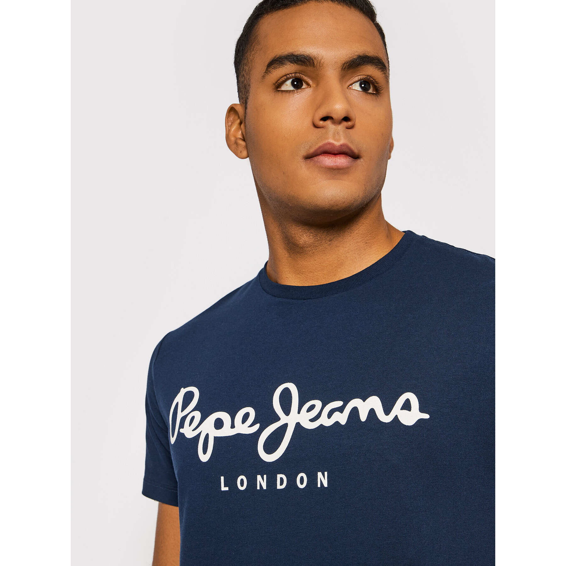 Pepe Jeans T-Shirt Original PM508210 Tmavomodrá Slim Fit - Pepit.cz