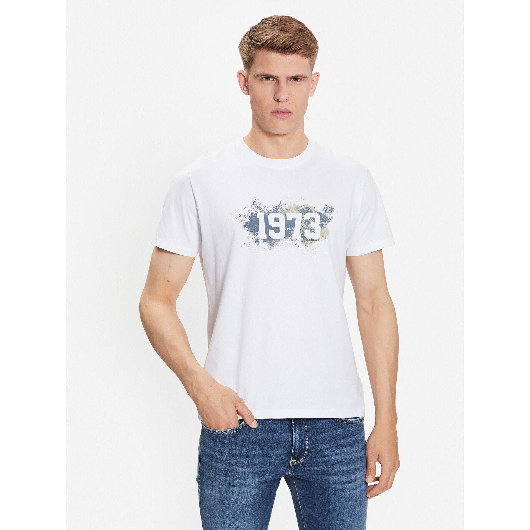 Pepe Jeans T-Shirt Ovingdean PM508946 Bílá Regular Fit - Pepit.cz